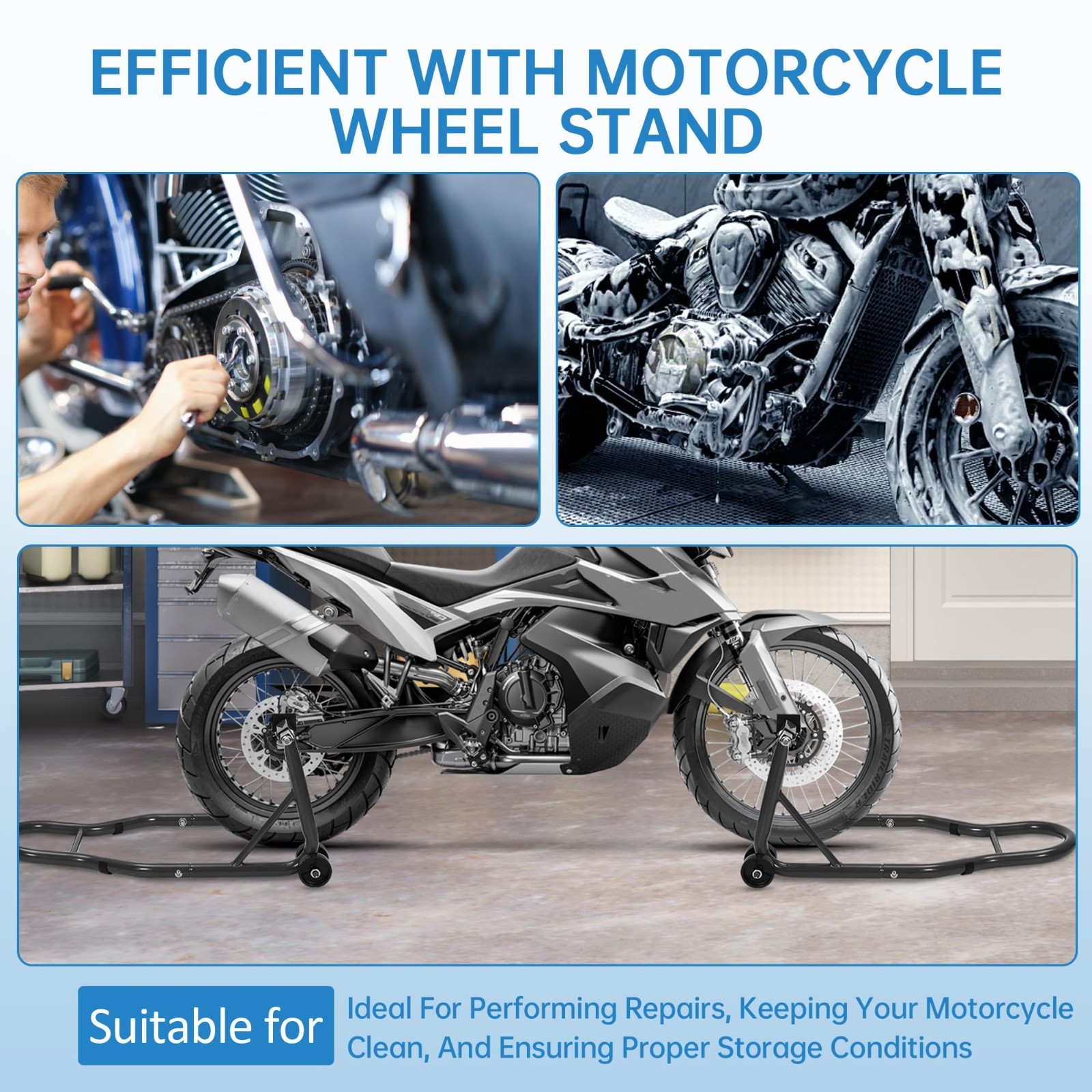 2-Pcs 900LBS Motorcycle Front & Rear Stand Lift Spoolift Paddock Swingarm Arm