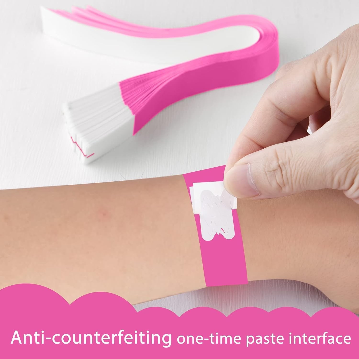 Paper Wristbands for Events 200 pcs Pink Party Wrist Bands Event Bracelets Ar...