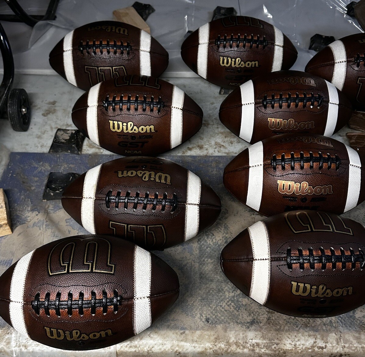 FULL-SIZE Latex Football Bladder + BLACK Tacky Diamond Pattern Lace