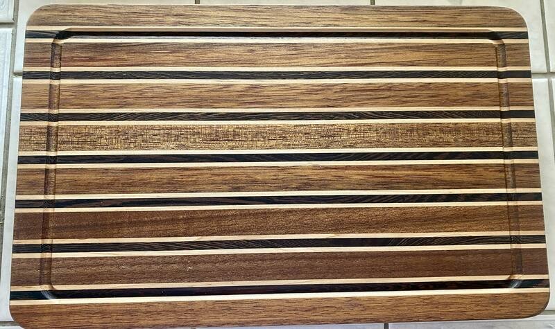 Handmade Hardwood Cutting Board 9 3/4"X15 3/4"X1 1/4" Handmade in the USA