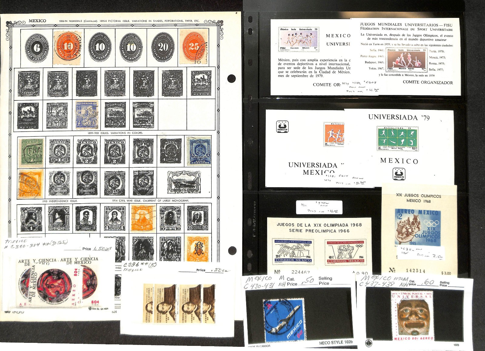 Mexico Stamp Collection on 35 Regent & Stock Pages, 1863-1971 (BK)