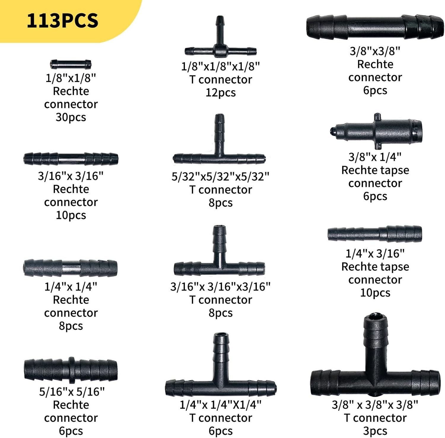 6Pcs 5Ft For Dodge Silicone High Performance Vacuum Hose Kit + 113PCS Connectors
