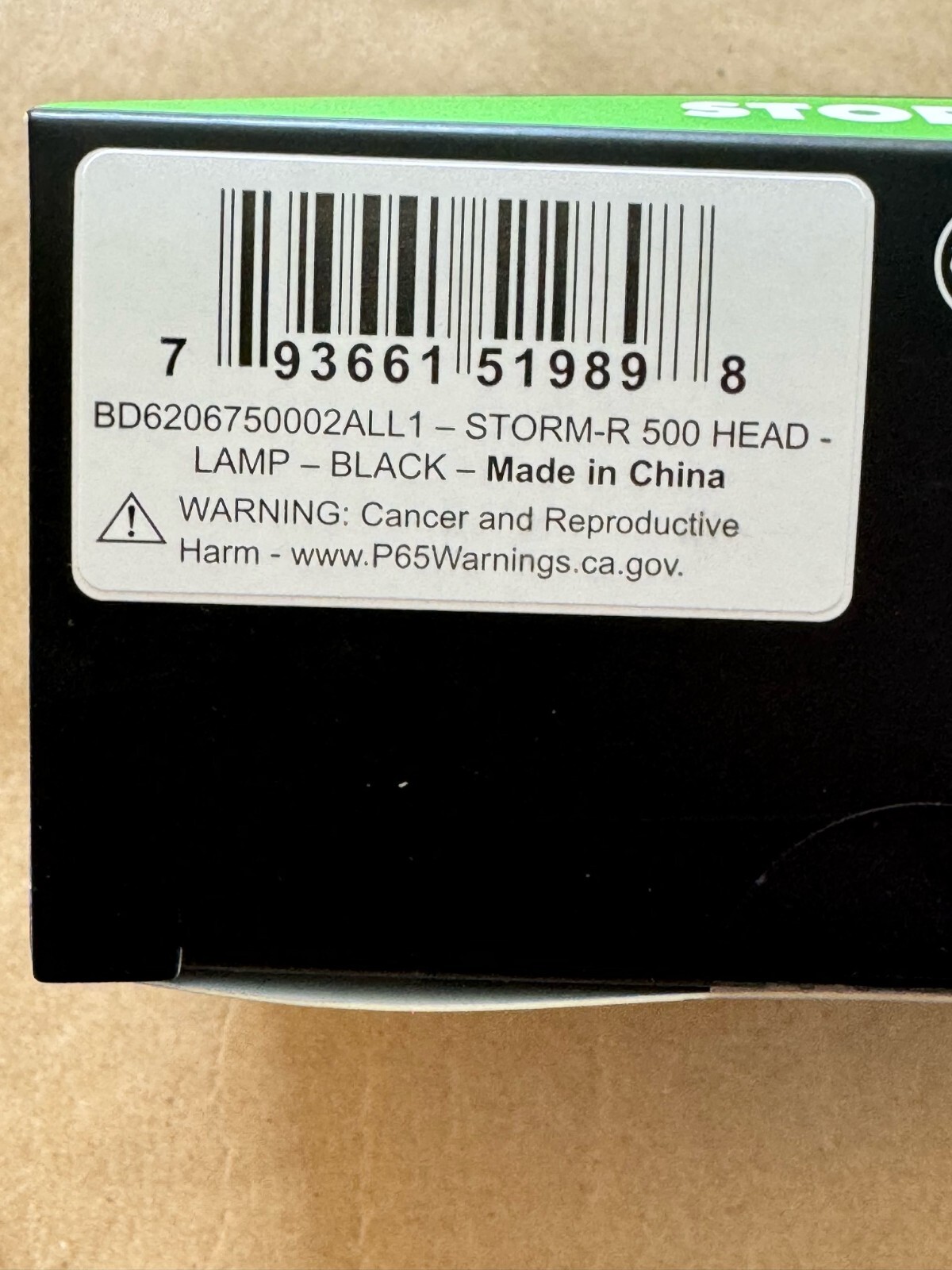 NEW BLACK DIAMOND STORM R 500 HEADLAMP COLOR BLACK FAST FREE SHIPPING