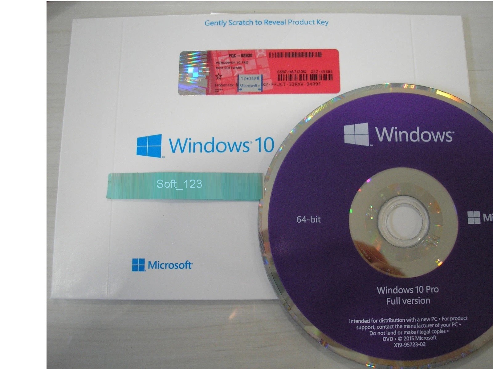 Microsoft Windows 10 Pro 64 bit x64 64 Bit DVD Full English MS WIN 10=NEW SEALED