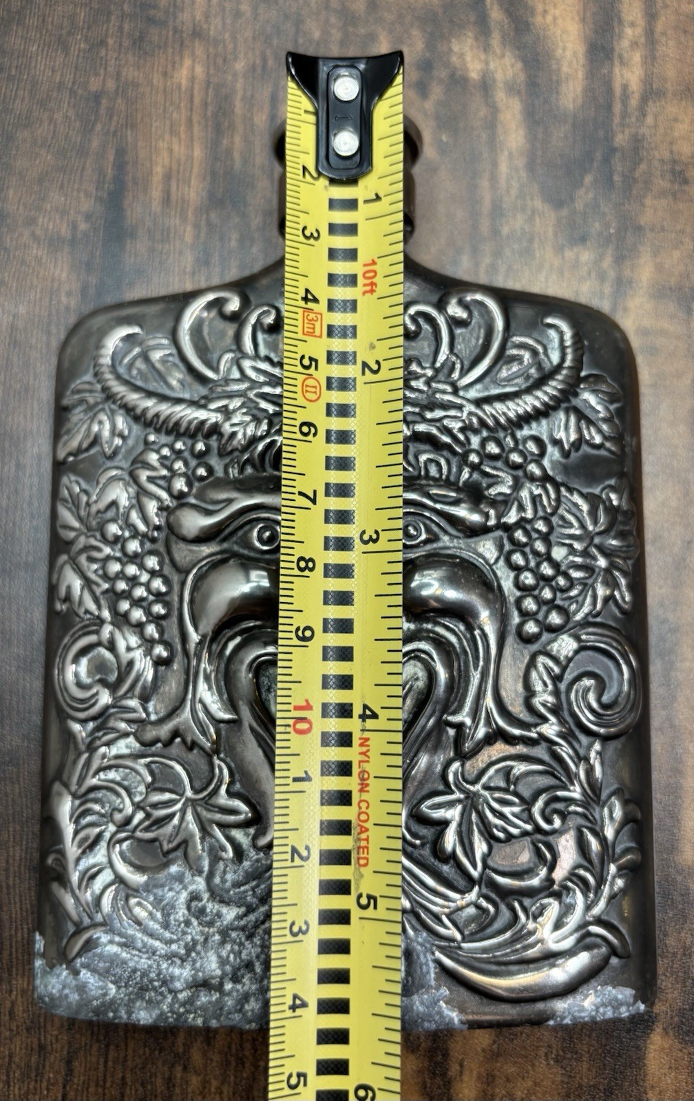 Godinger Silverplated Bacchus Vintage Metal Flask*SOLD AS IS*