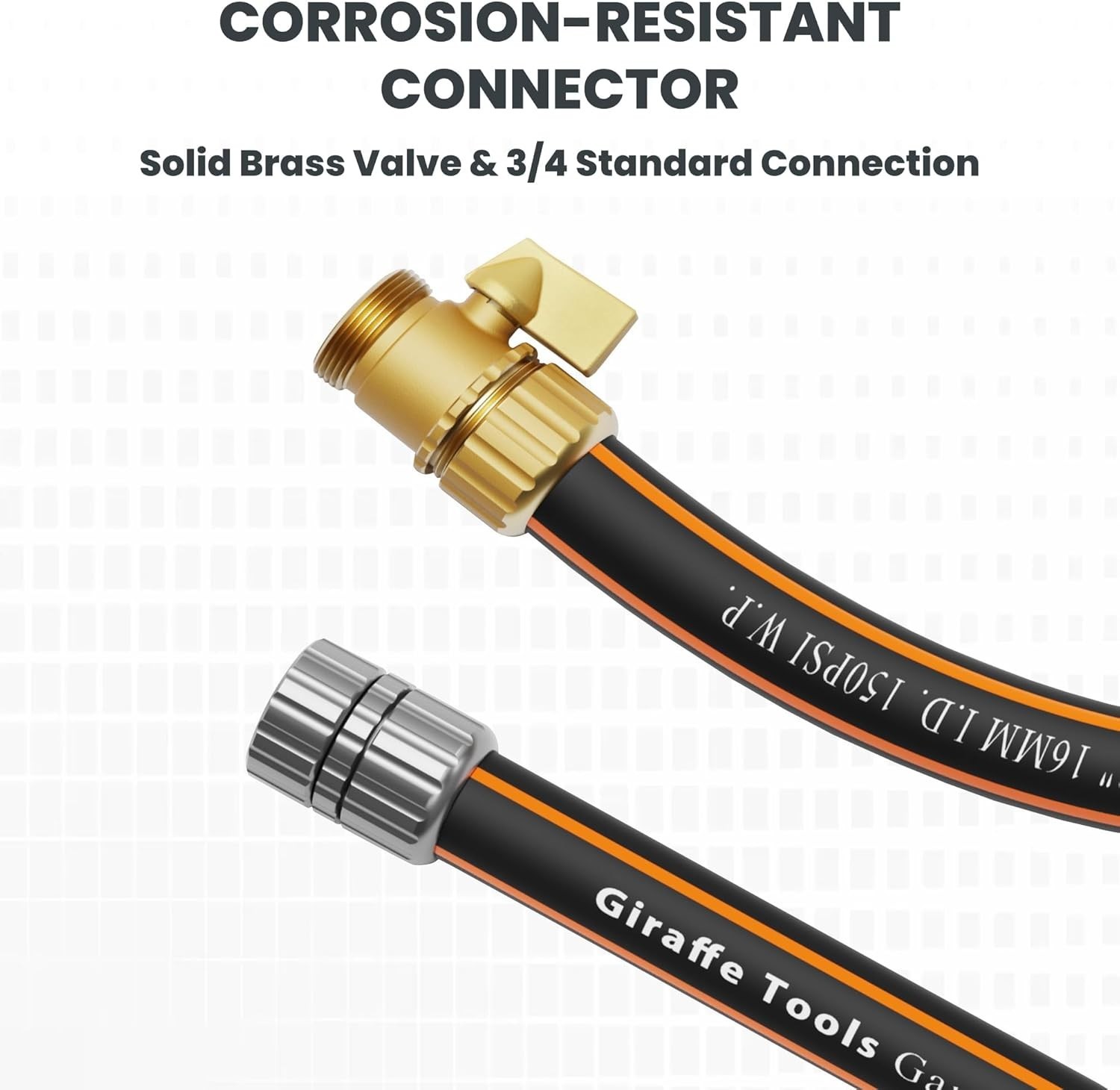 Giraffe Tools Garden Water Hose 100ft x 5/8", Male and Female Fittings Clearance