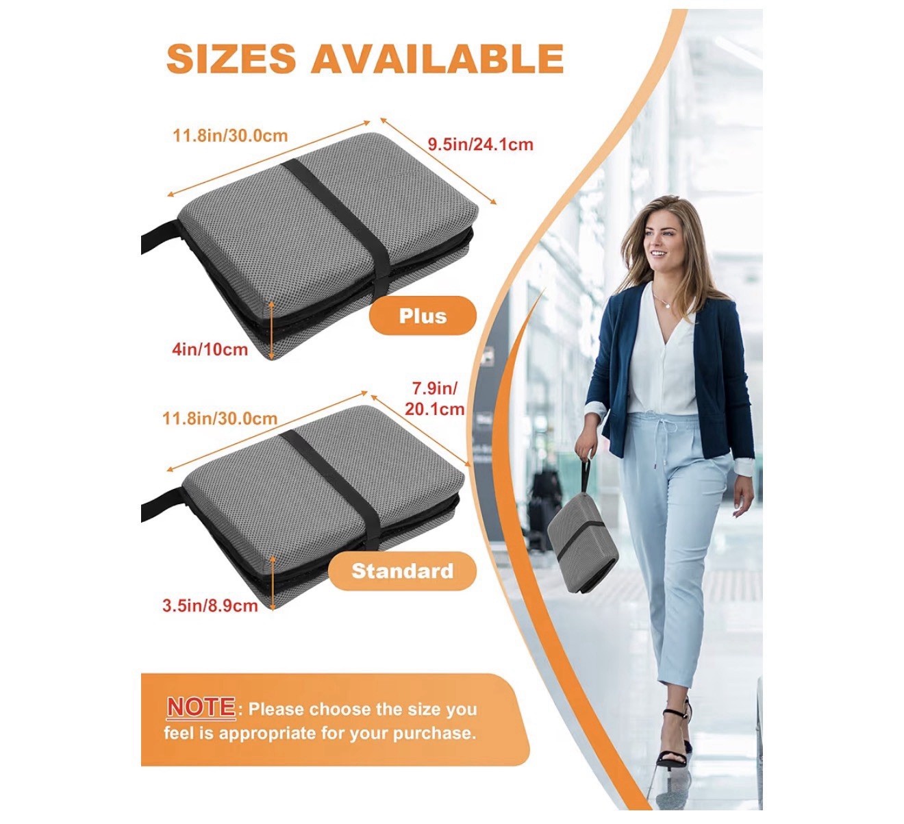 Portable Airplane Seat Cushion Foldable Travel Pad for Flights Office Camping