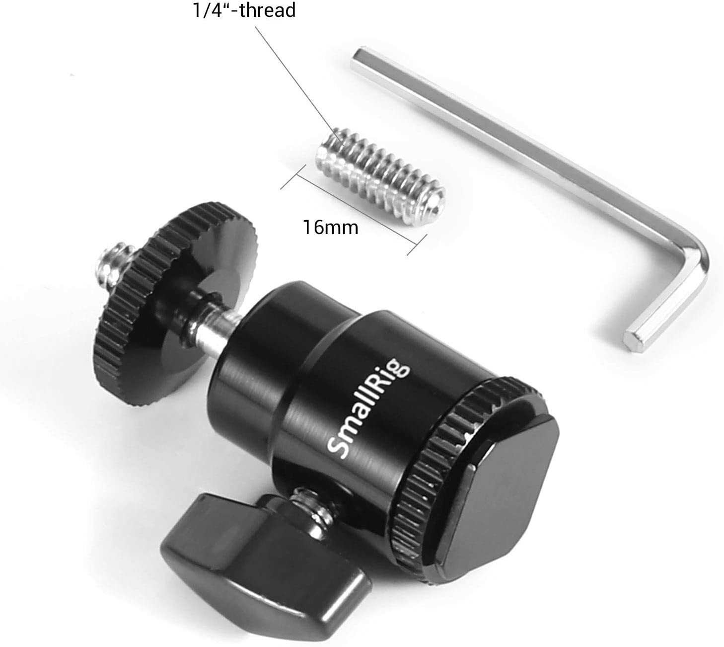 SmallRig Tripod Ball Head Stand with Flash Shoe 1/4" Hot Shoe Mount Adapter 761