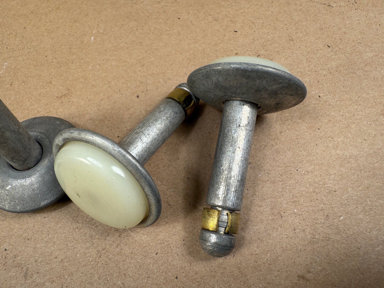 Lot of 4 Vintage Mid Century Large Swivel Glides Metal for Table Chair Legs MCM