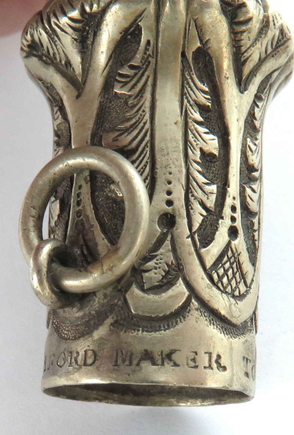 1800s Superb Fox Hunt Theme Riding Crop Finial by "Ashford, Maker to The Queen"