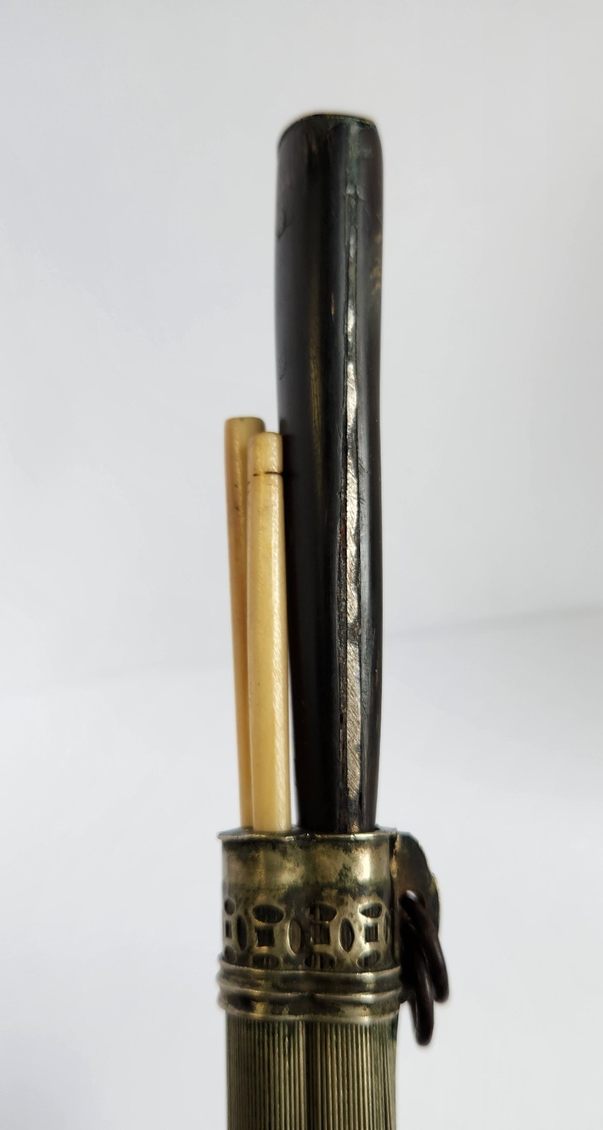 Antique Asian Chinese Knife Bone Chopsticks Traveling Eating Trousse Set