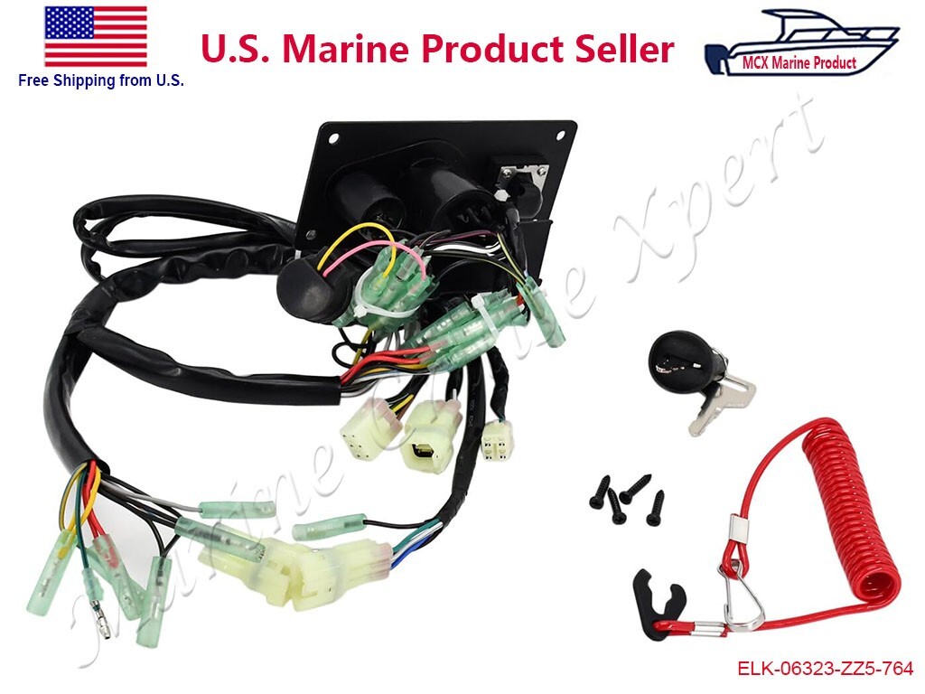06323-ZZ5-764 Ignition Key Switch Panel Honda Outboard Remote Control Box