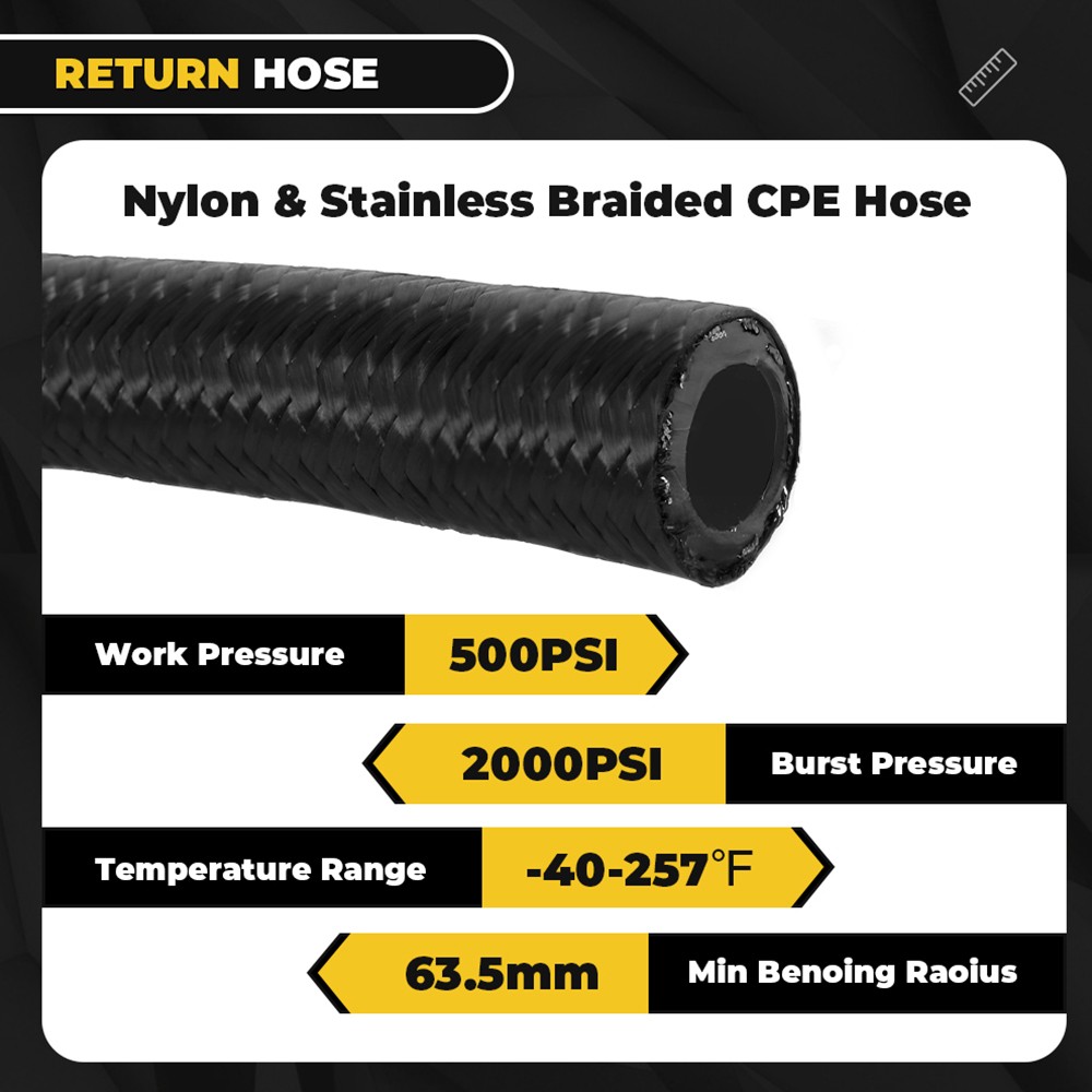 Universal 6AN Power Steering Pump Hose Kit For GM LS Swap Pressure Return Line