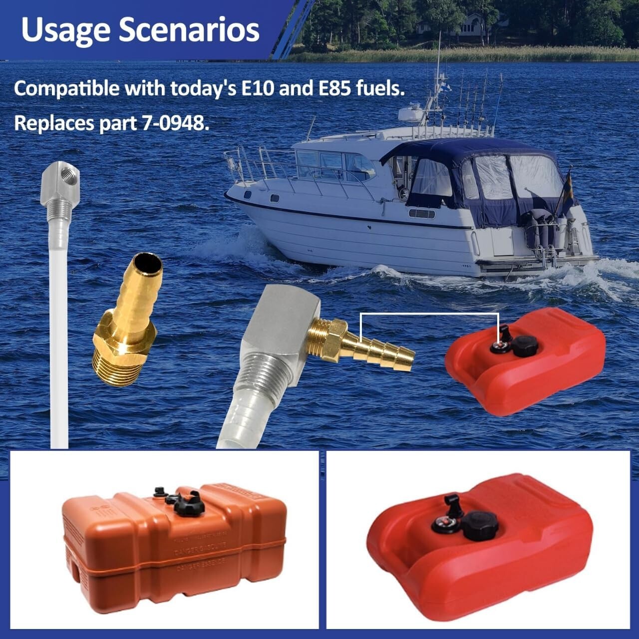 Universal 12" Marine Fuel Tank Pickup Tube with Strainer Replaces Part 7-0948