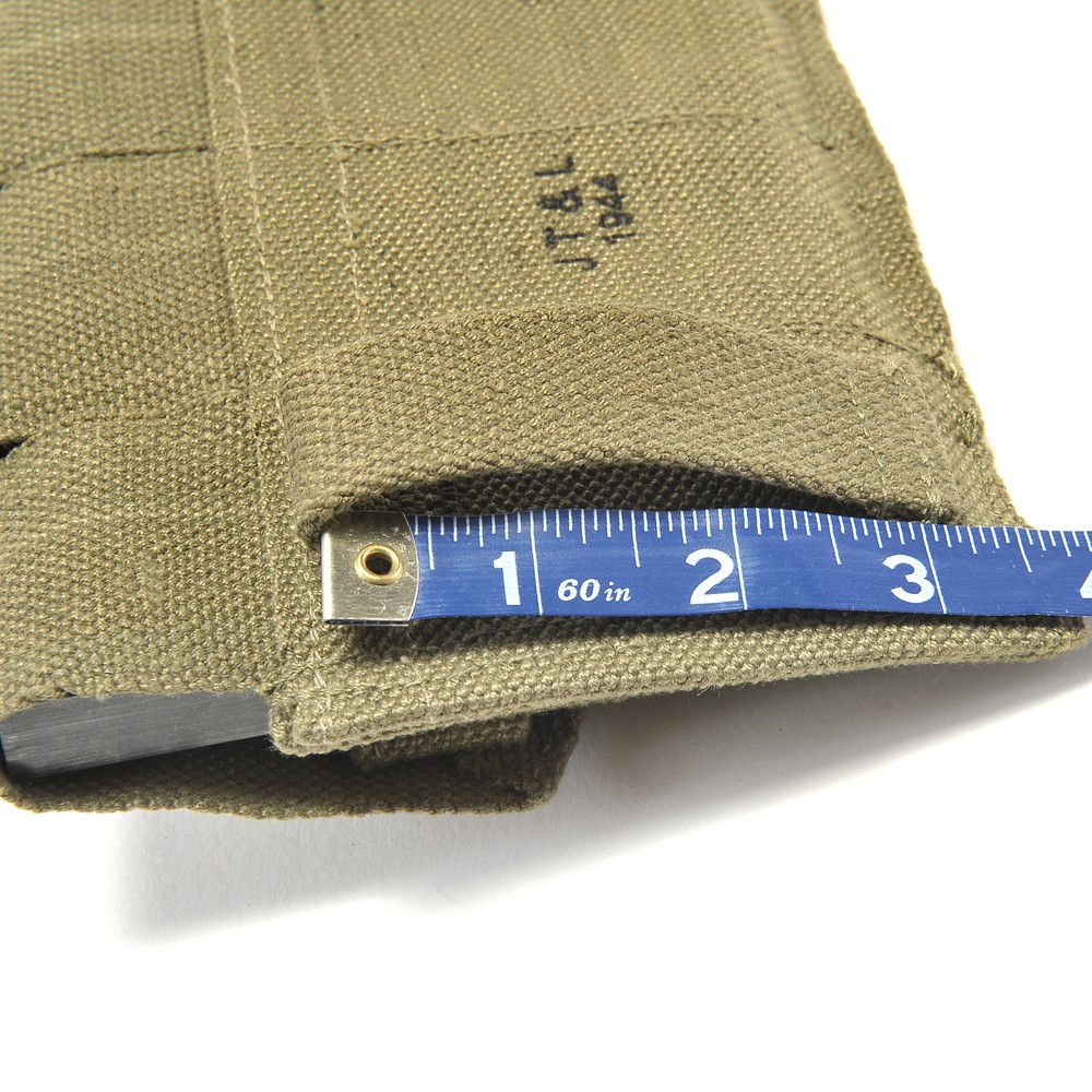 US WW2 Rigger Made M1911 .45 4 cell Magazine Pouch Marked JT&L 1944