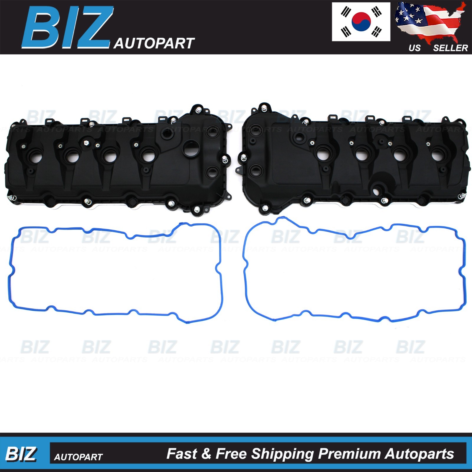 Valve Covers w/ Gaskets LEFT & RIGHT for 2014-2017 Ford F-150 5.0L KR3Z-6582-B