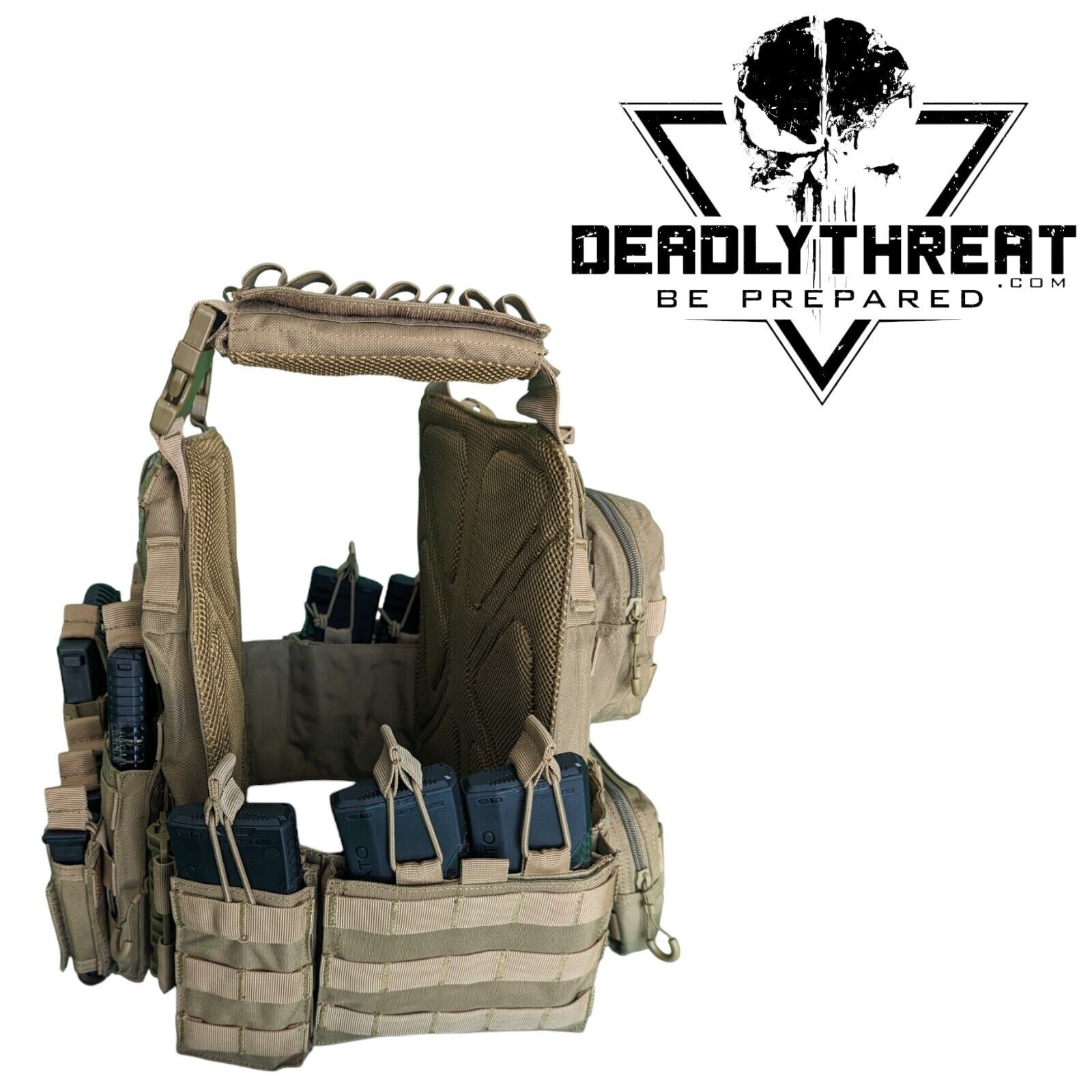 Urban Assault Desert Fox Tactical Vest Plate Carrier W/ Level III Armor Plates