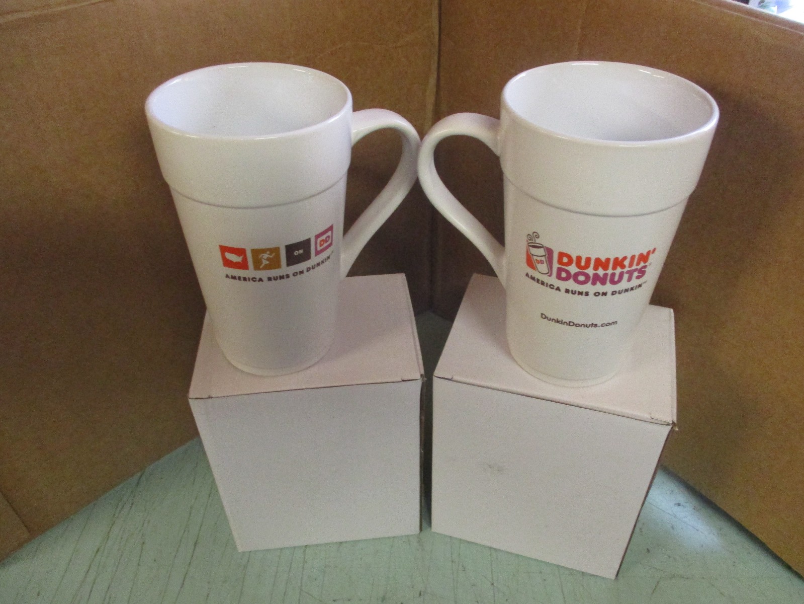 2 PACK Dunkin Donuts CLASSIC Coffee Mug 16 oz Set of 2 LB