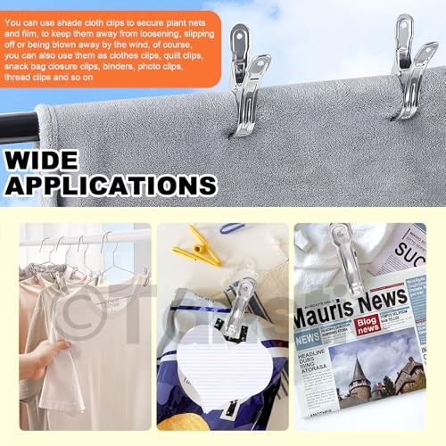 40Pcs 3.5 Inch Stainless Steel Greenhouse Clamps Garden Clips 3.5 inch - 40pcs