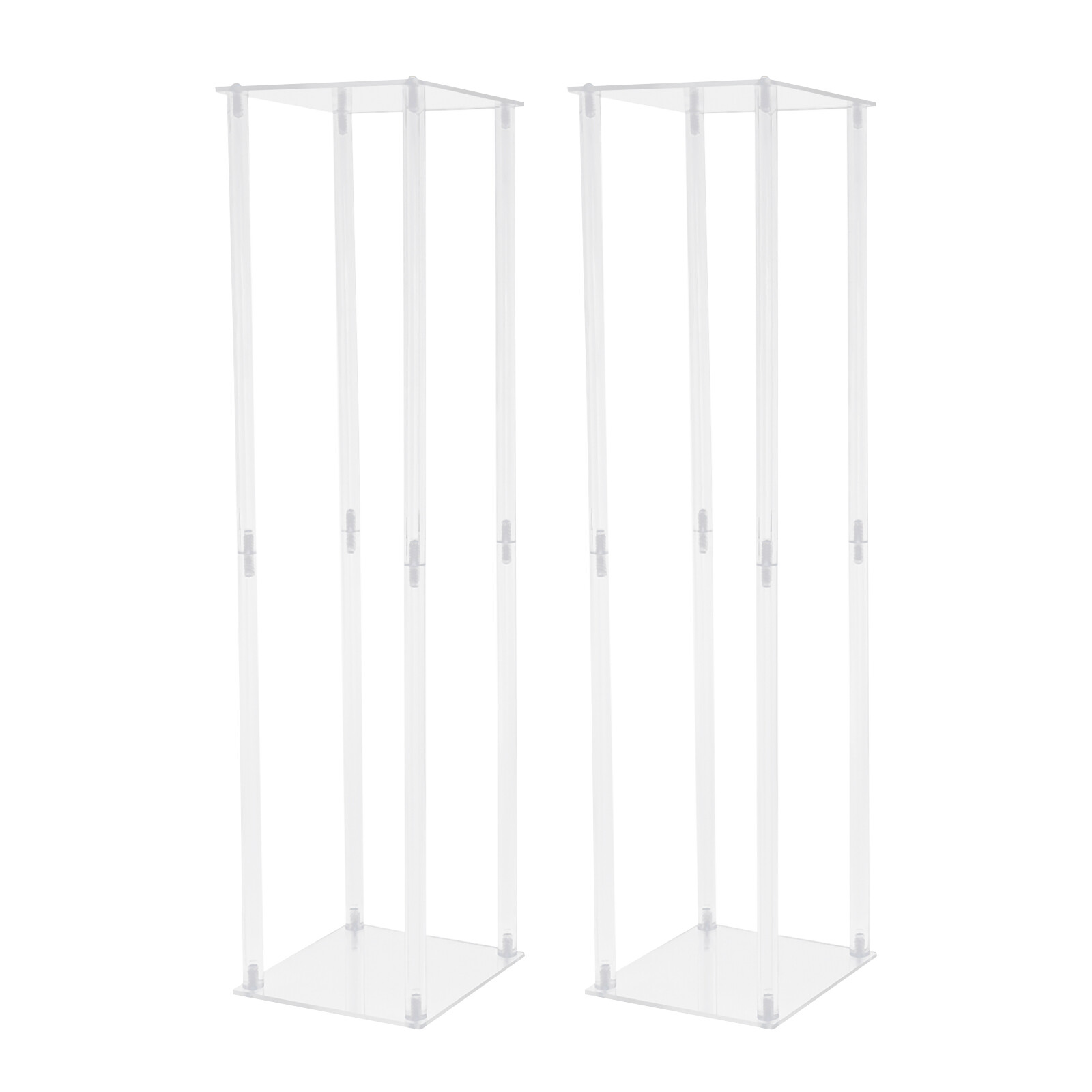 2pcs Tall Elegant Decorative Vase Column Acrylic Flower Stand Display Wedding