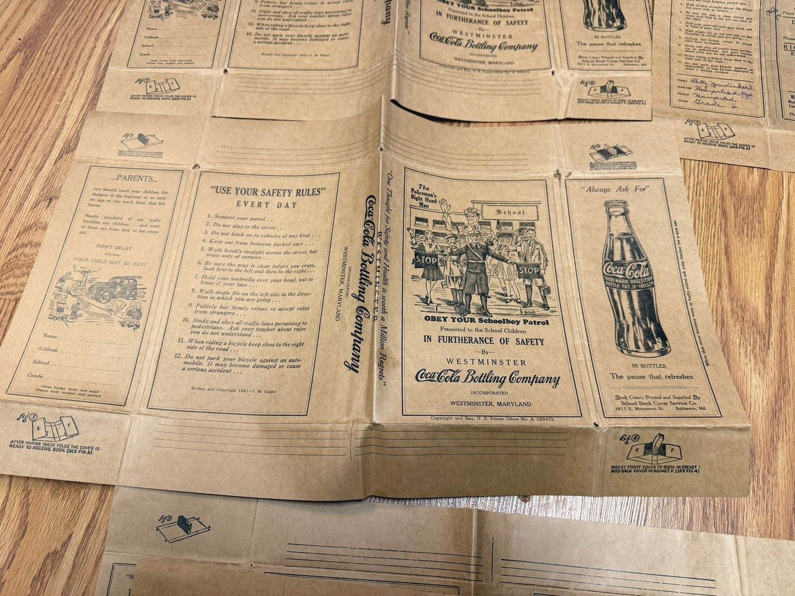 OLD LEES DRUG STORE WESTMINSTER MARYLAND COCA COLA BORDENS SCHOOL BOOK COVER LOT