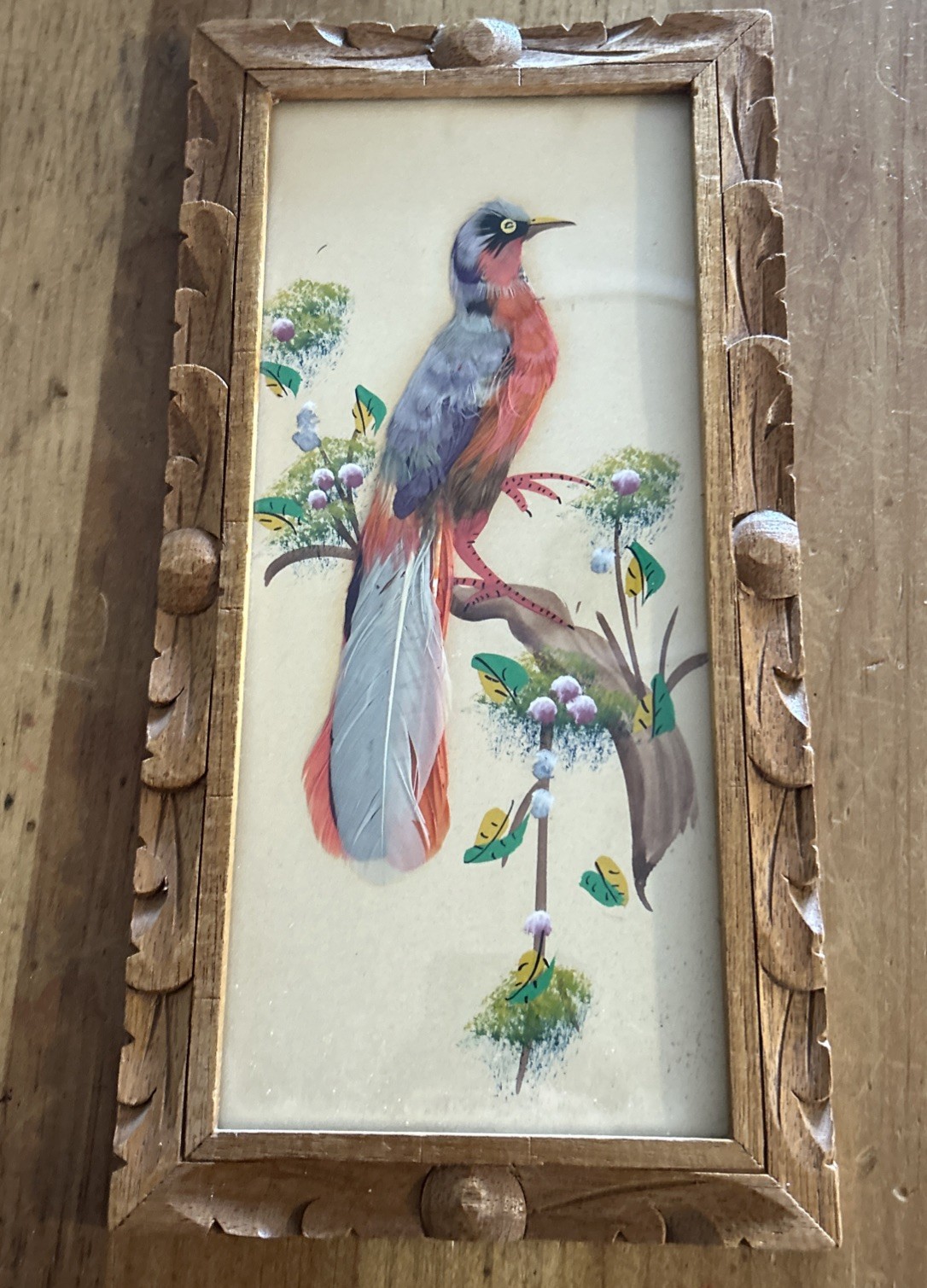 Set 3 VTG Mexican Feathercraft Bird Art Collection Handmade with Real Feathers