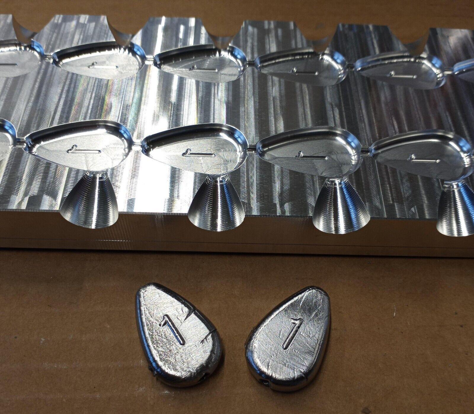 1 oz No Roll Sinker Mold - 16 CAVITY Production Mold
