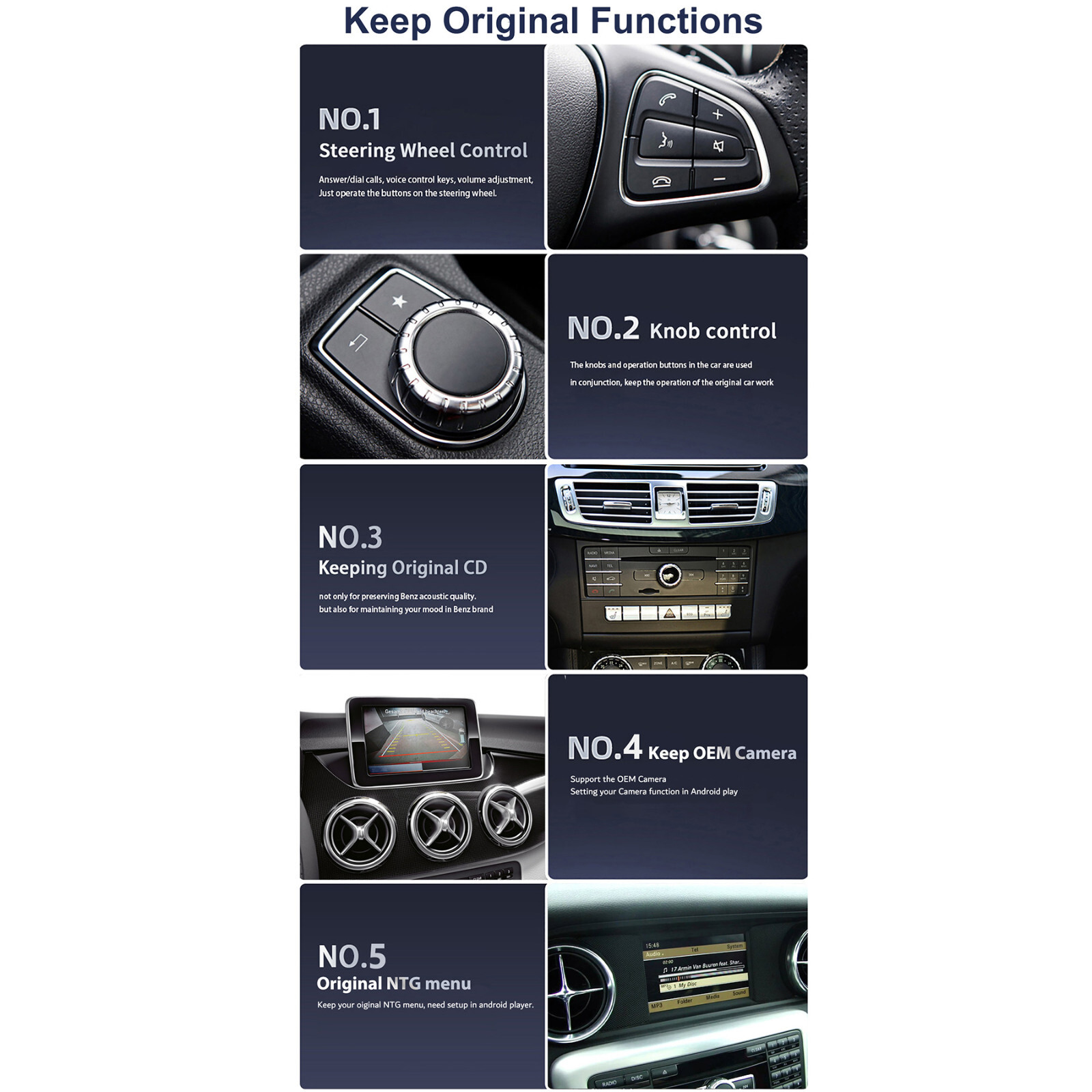 Dual Screen 12.3'' Android CarPlay GPS Stereo For Mercedes C/GLC-Class W205 X253