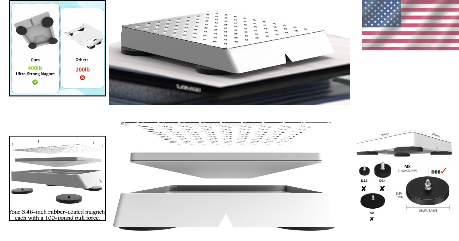 High-Temp Magnetic Mount for Starlink Mini - Instant Installation for RVs & Vans