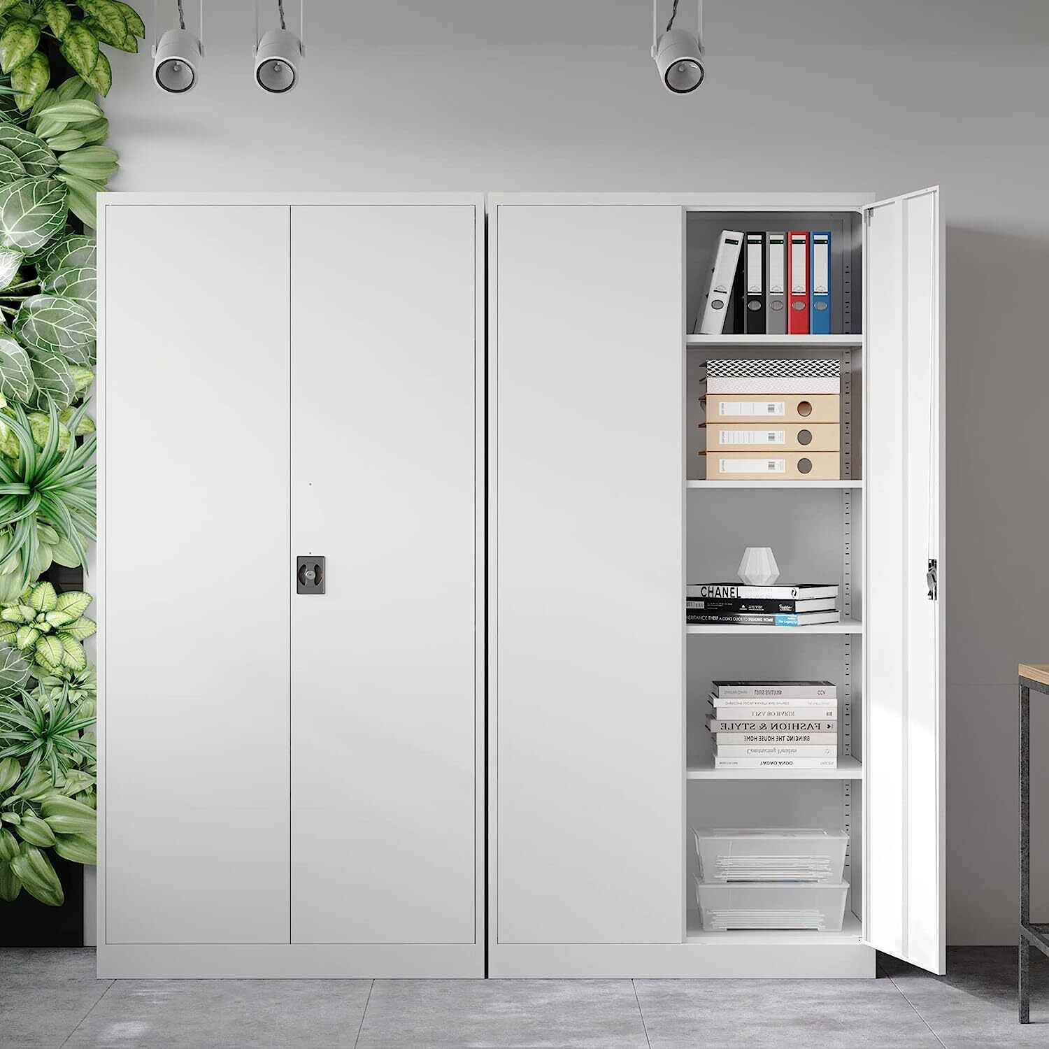 Metal Storage Cabinet,71” Tall Garage Cabinet w/Locking Doors Adjustable Shelves