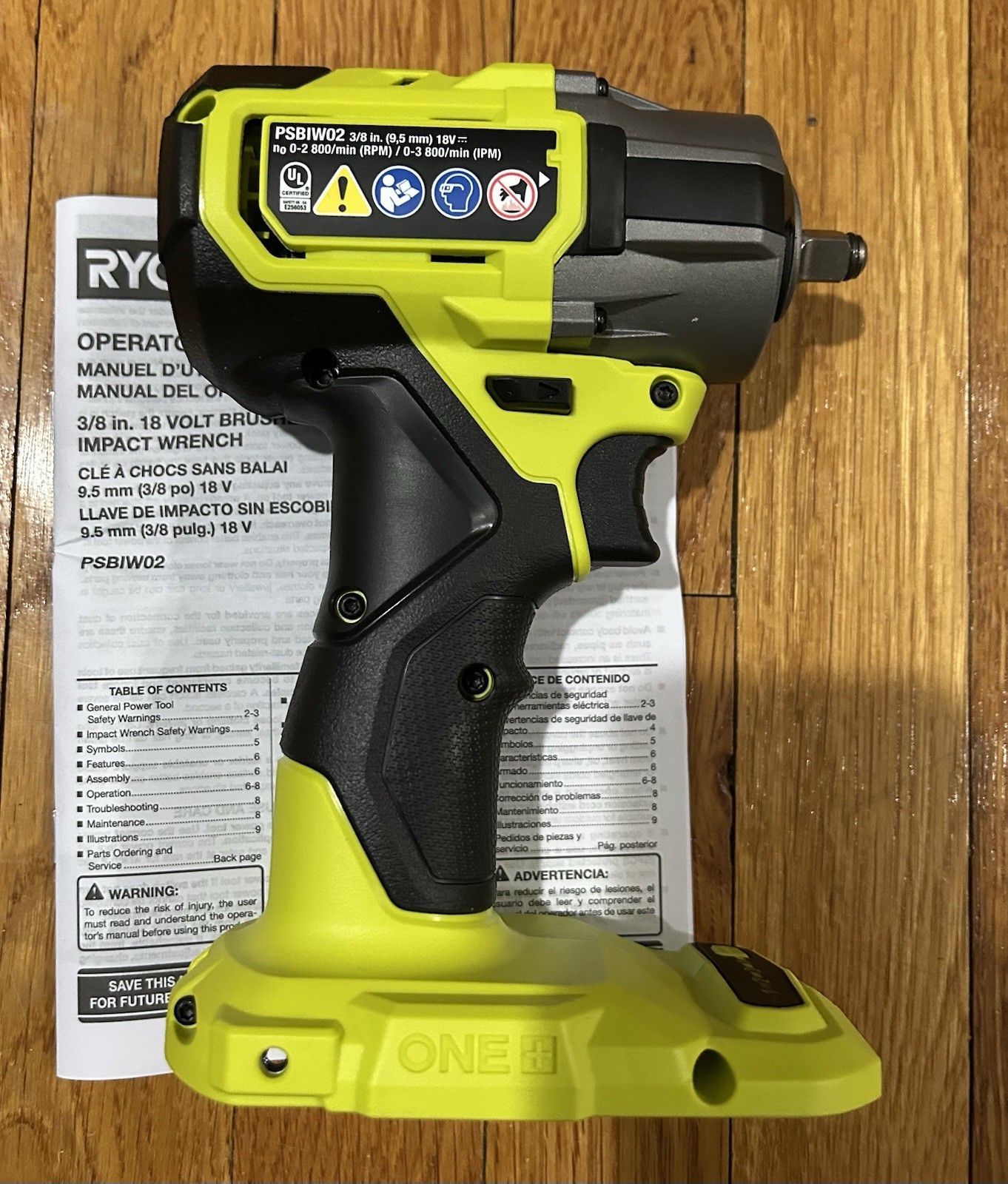 RYOBI GENUINE ONE+ 18V CORDLESS 3/8" IMPACT WRENCH PSBIW02 BRUSHLESS TOOL