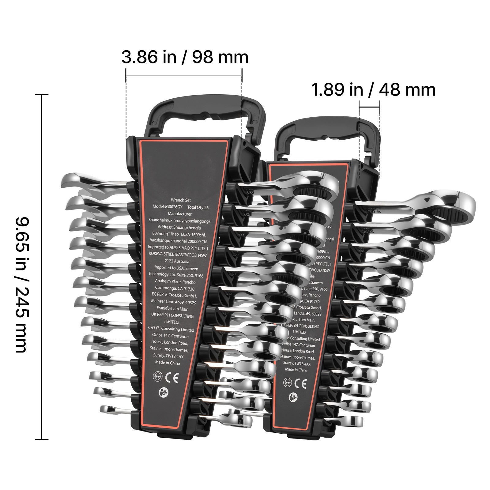 Uimoso 26-Piece Ratcheting Wrench Set for SAE and Metric Repairs