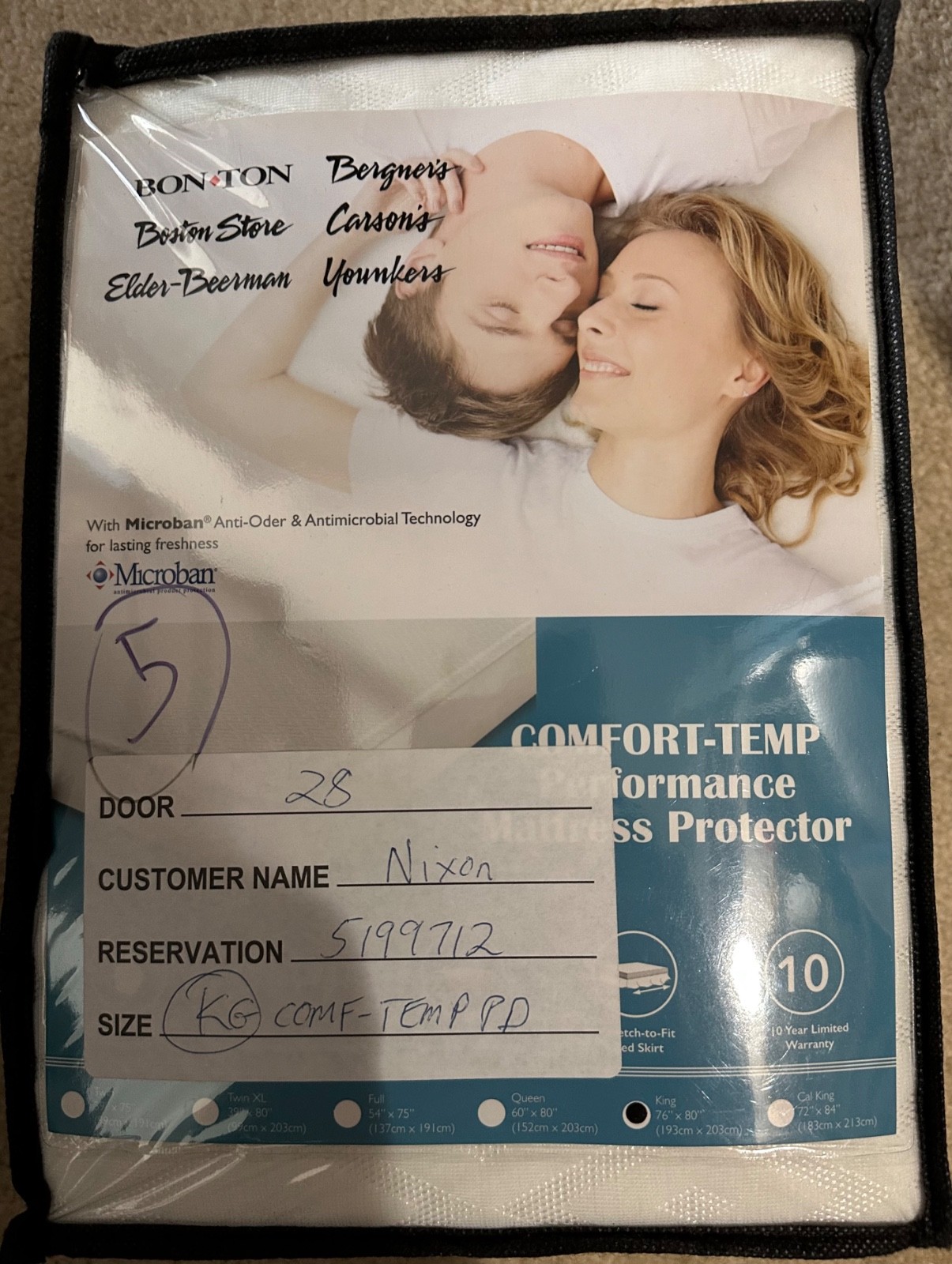 KING Comfort-Temp Performance Waterproof Mattress Protector With Microban New