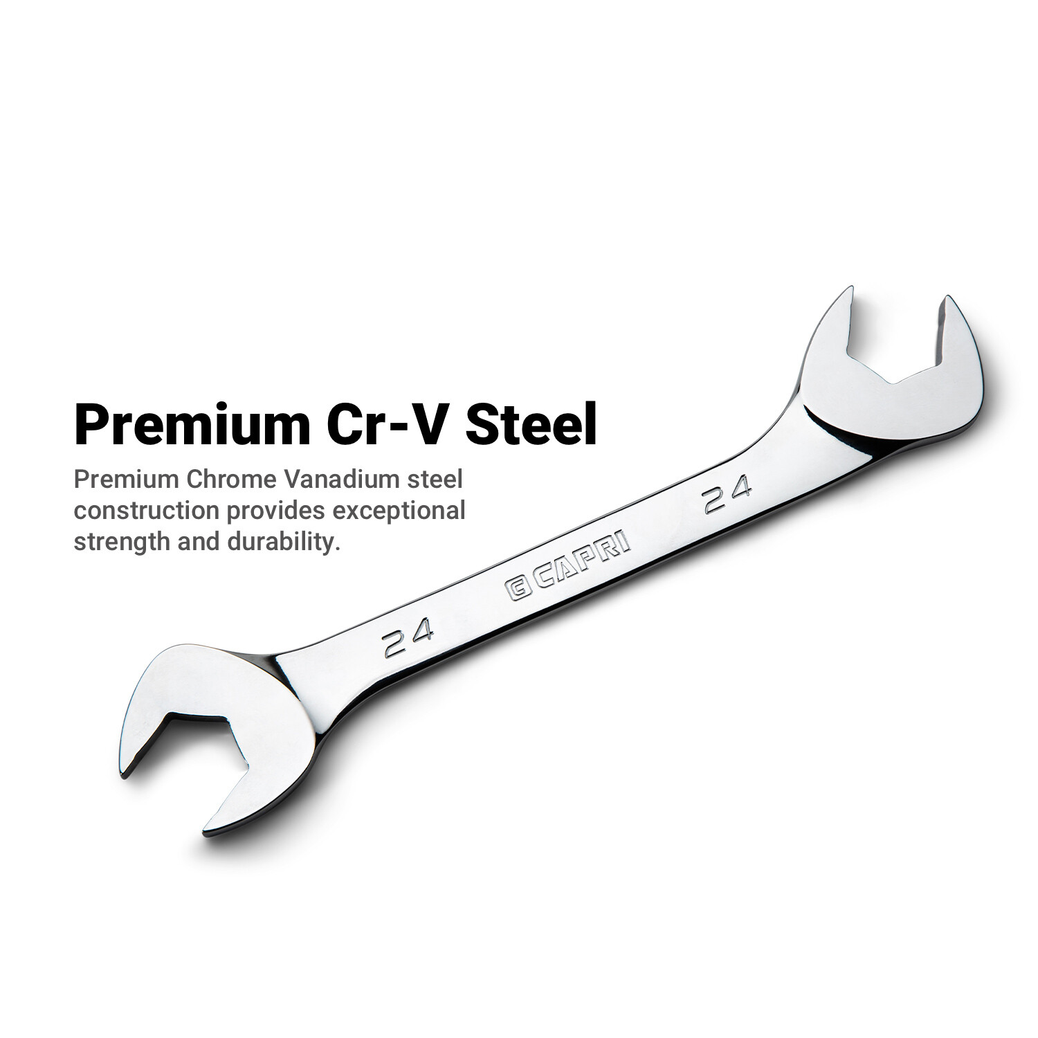 Capri Tools Angle Open End Wrench, 30° and 60° angles, Metric & SAE Sizes