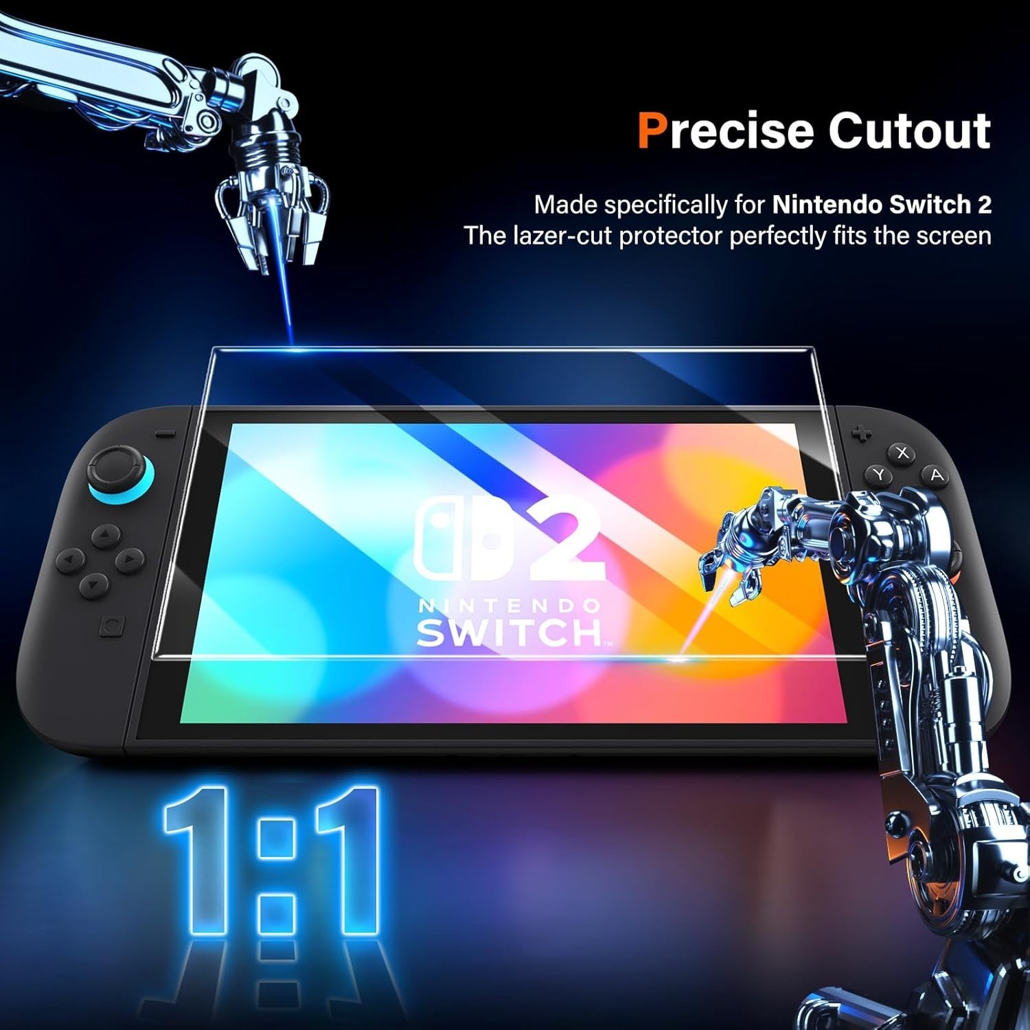 For Nintendo Switch 2 Screen Protector, 2 Pack 9H Tempered Glass Ultra-Thin HD