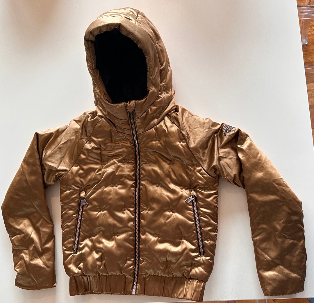 Girls Metallic Copper The North Face Puffer Jacket - Sz M 10-12