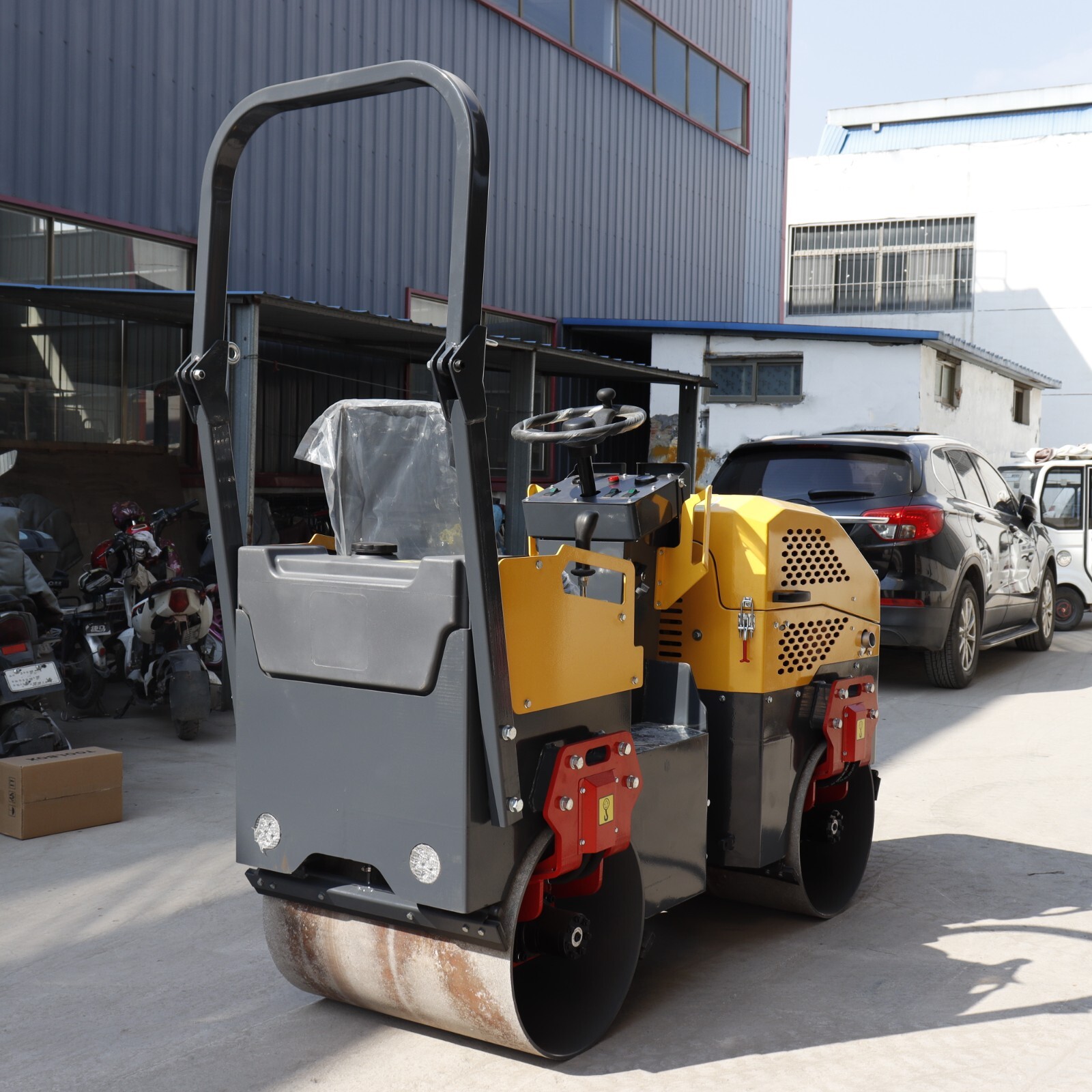 Gasoline Engine Soil Asphalt Double Drum 1ton Roller Road Roller Compactor