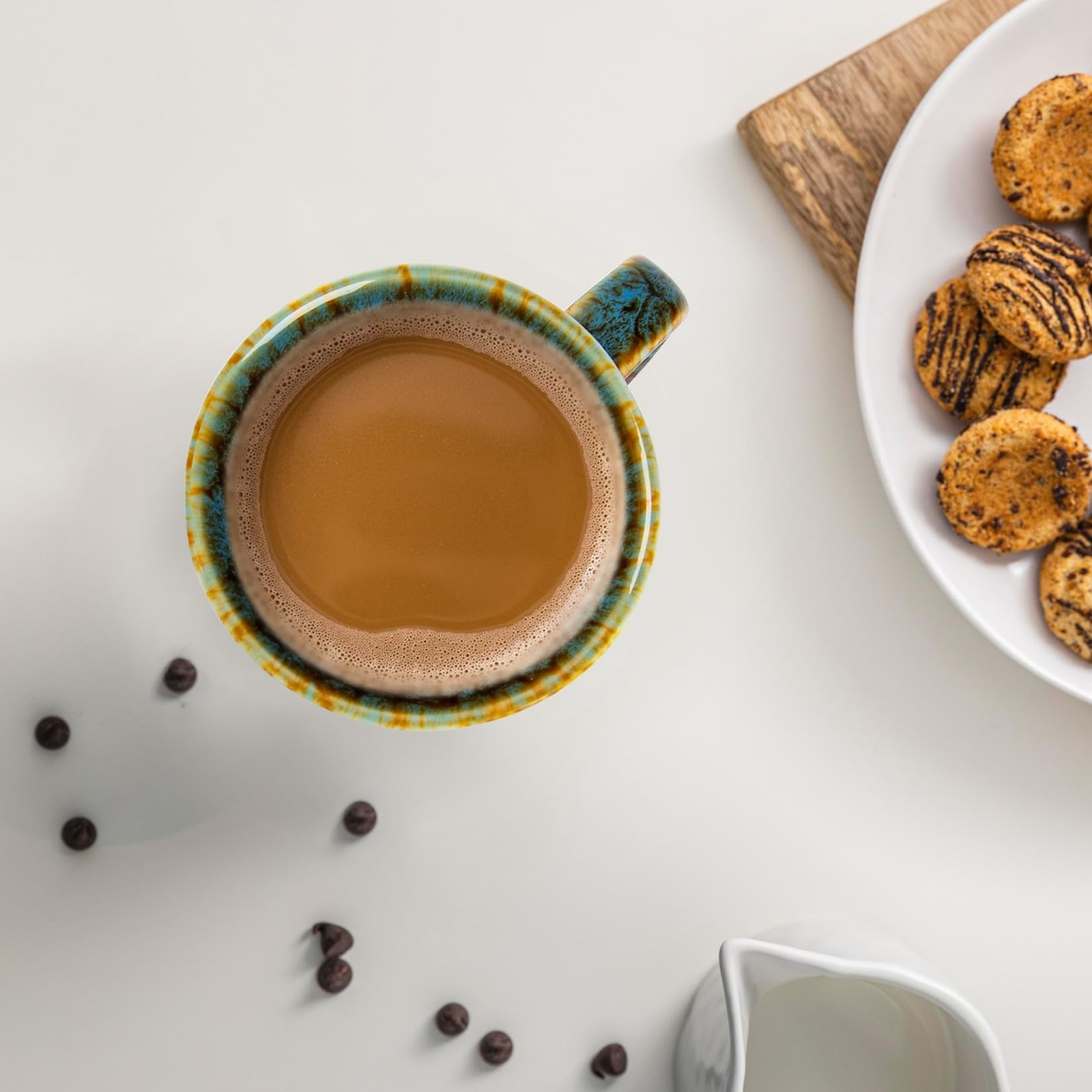 4.2 oz Espresso Cups Set of 2, Ceramic Coffee Mugs Demitasse Cups, Small Espr...