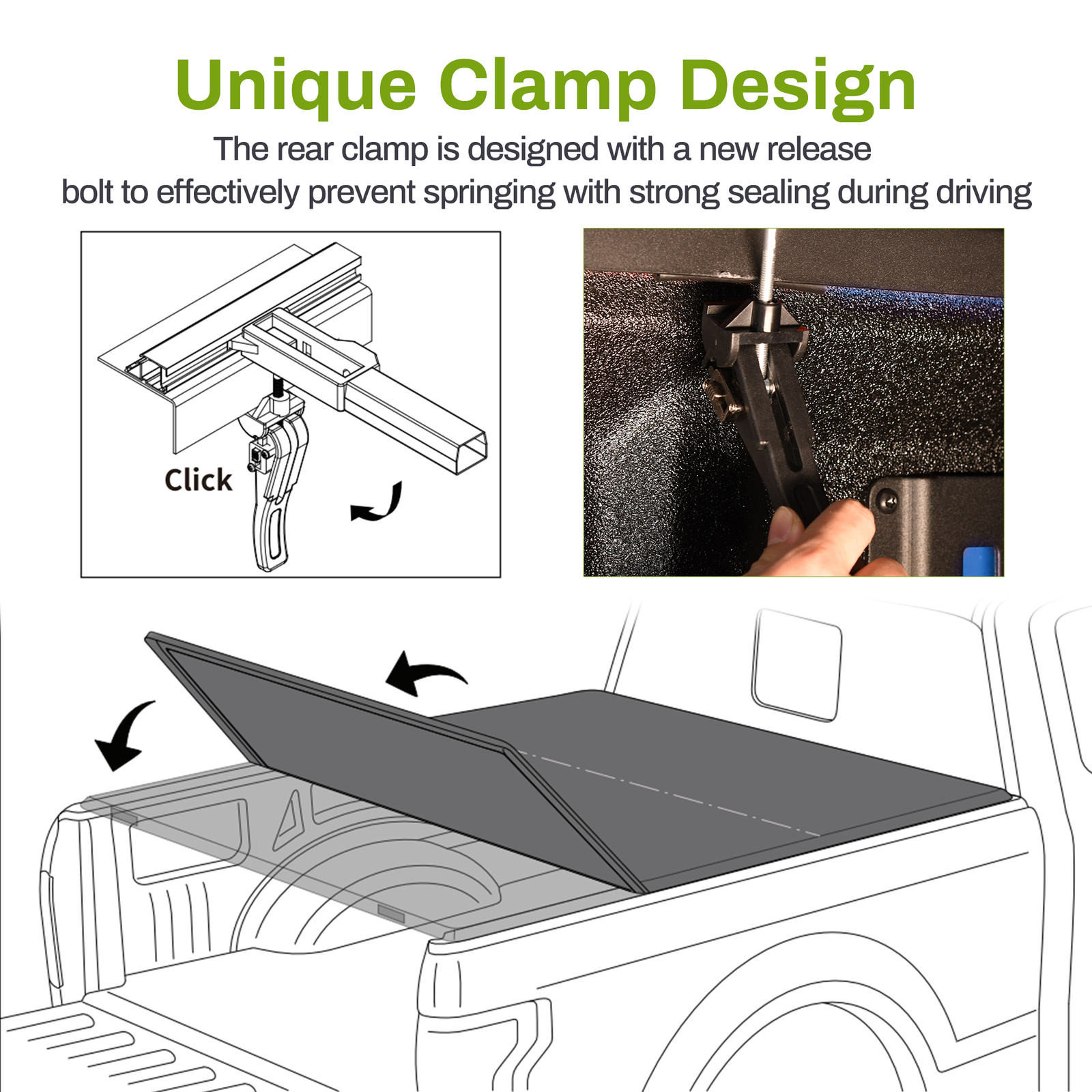 5.5FT 4-FOLD Soft Bed Tonneau Cover For 2015-2024 F150 F-150 Truck Waterproof