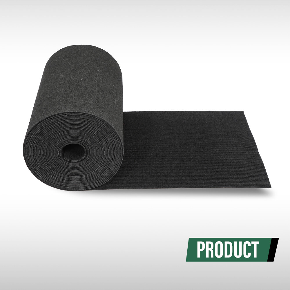 18" x 50' Ribbed Bunk Carpet / Marine Boat Trailer Runners / Outdoor - Black