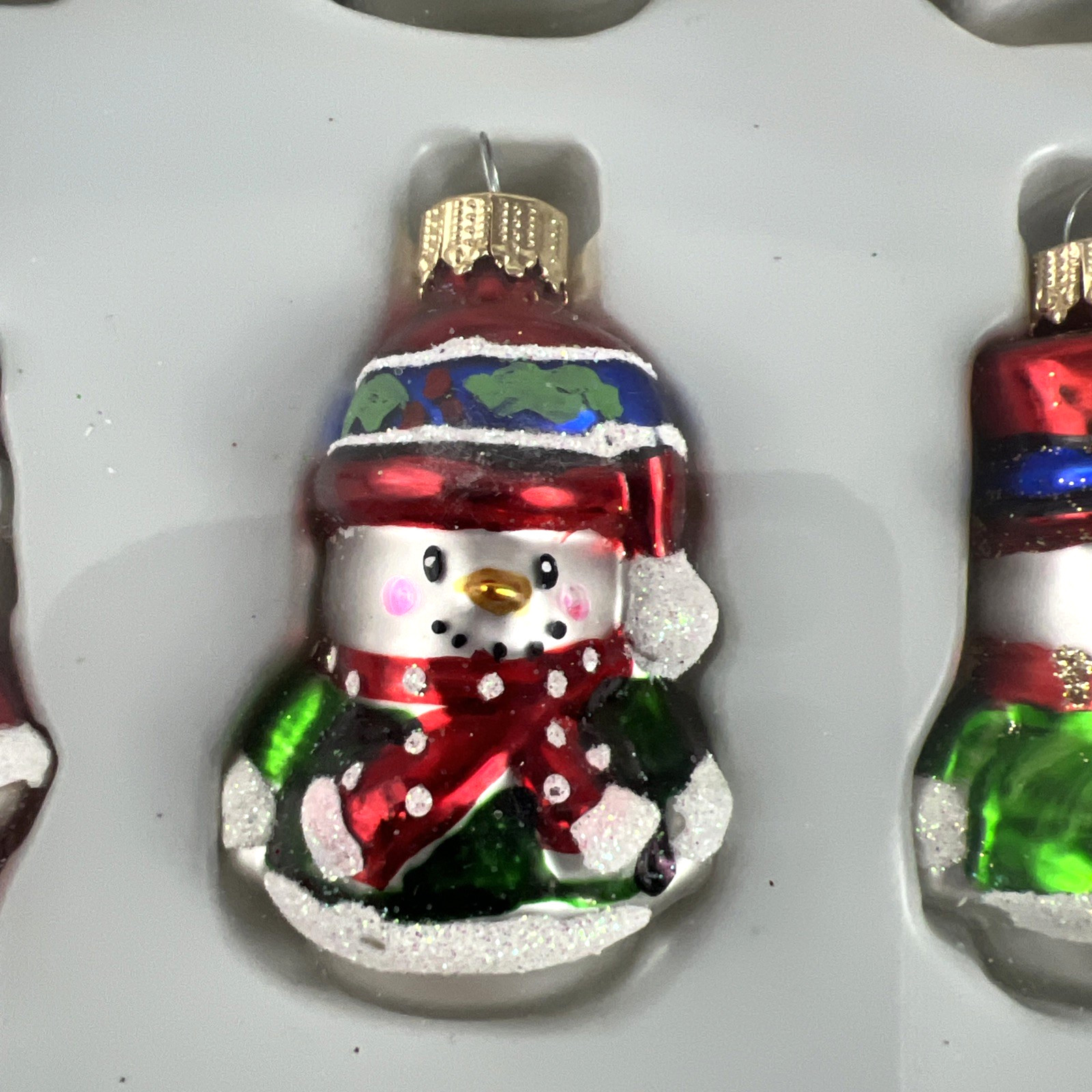Christmas Ornament Northlight Mini Snowmen Santas Glass 12 Count Winter New