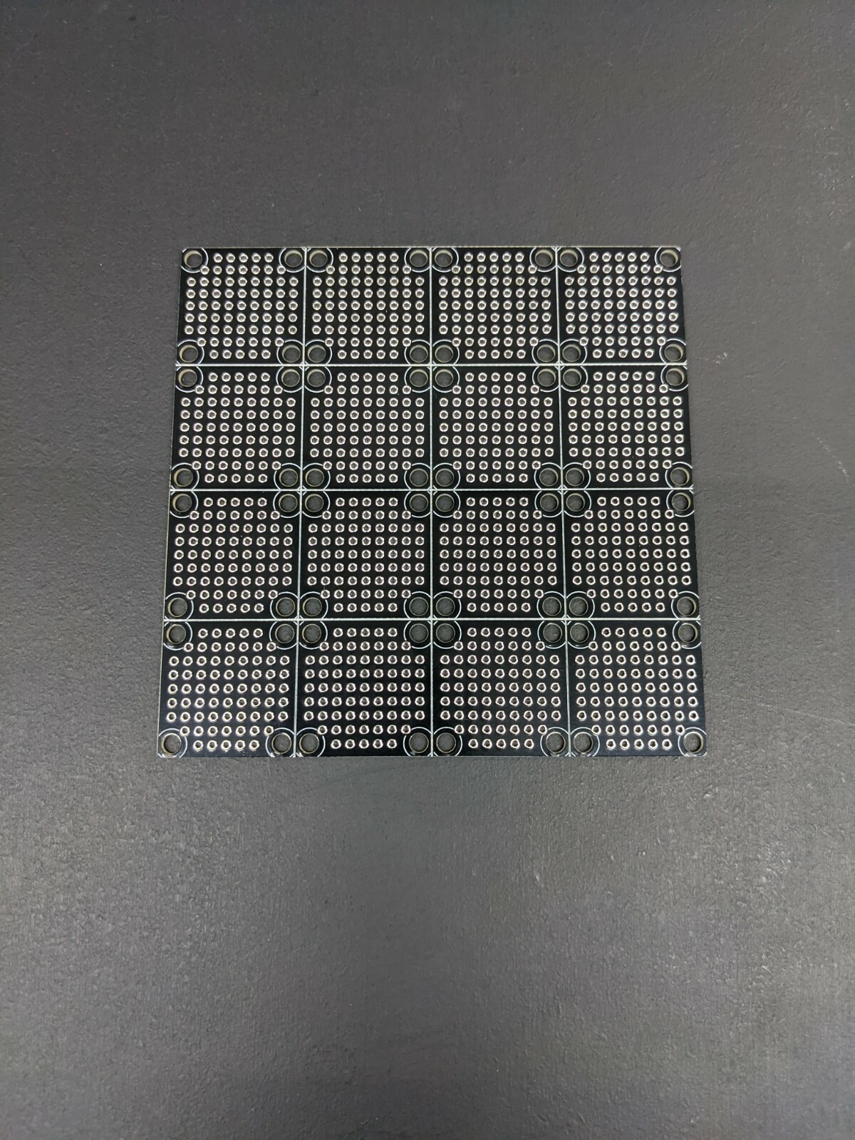 16 Pcs Black PCB Proto / Perf Boards Double Sided 25mm x 25mm (Panel of 16)