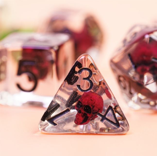 Bleeding Skull 7 Dice Set for DND and Pathfinder RPG Games