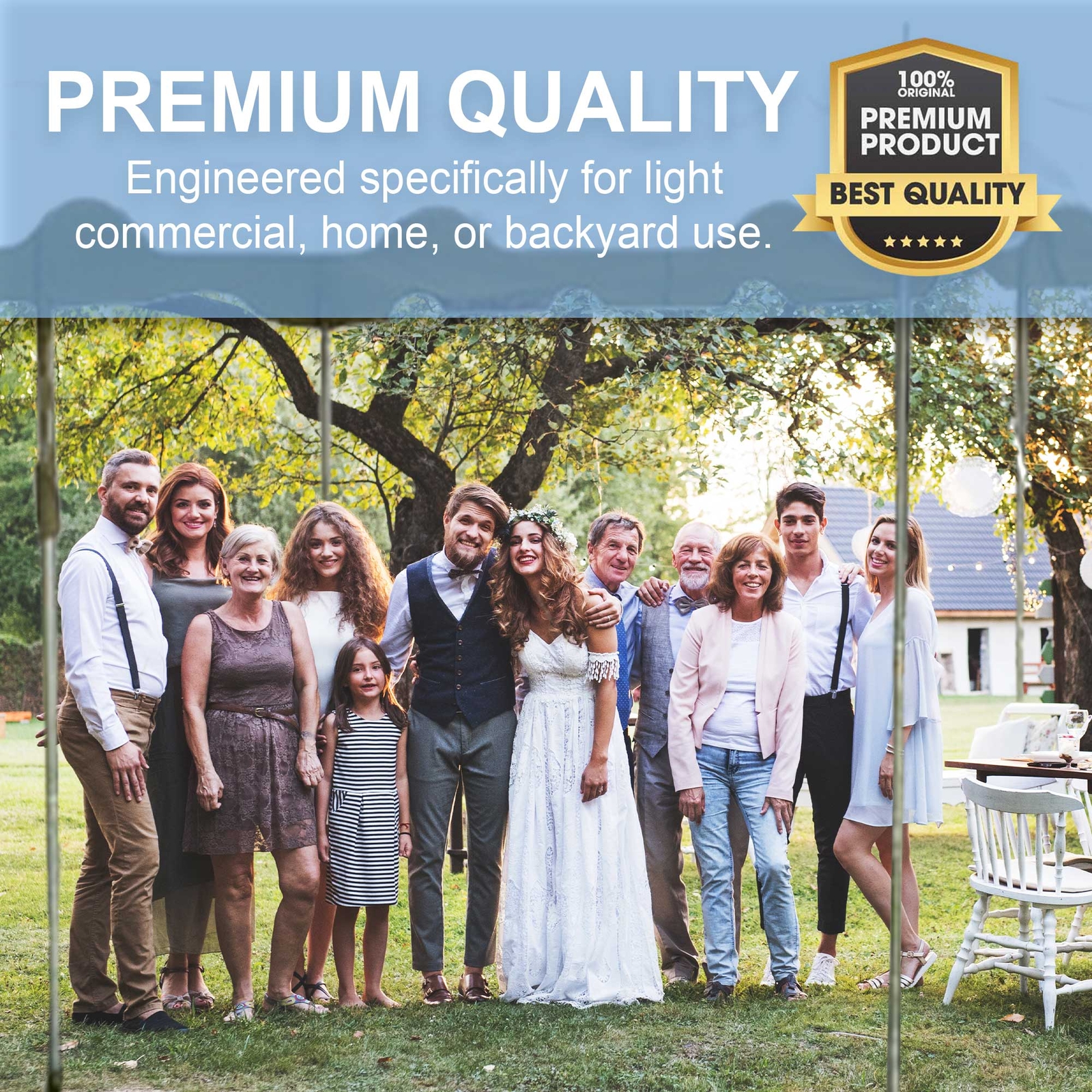 Weekender Pole Tent 20x20 White Canopy Event Wedding Party Backyard Gazebo