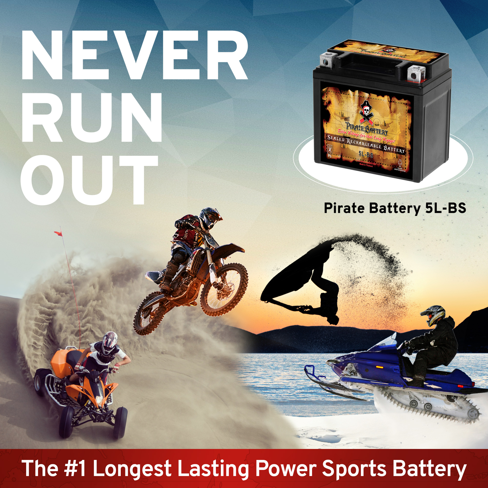 YTX5L-BS High Performance - Maintenance Free - Sealed AGM Motorcycle Battery