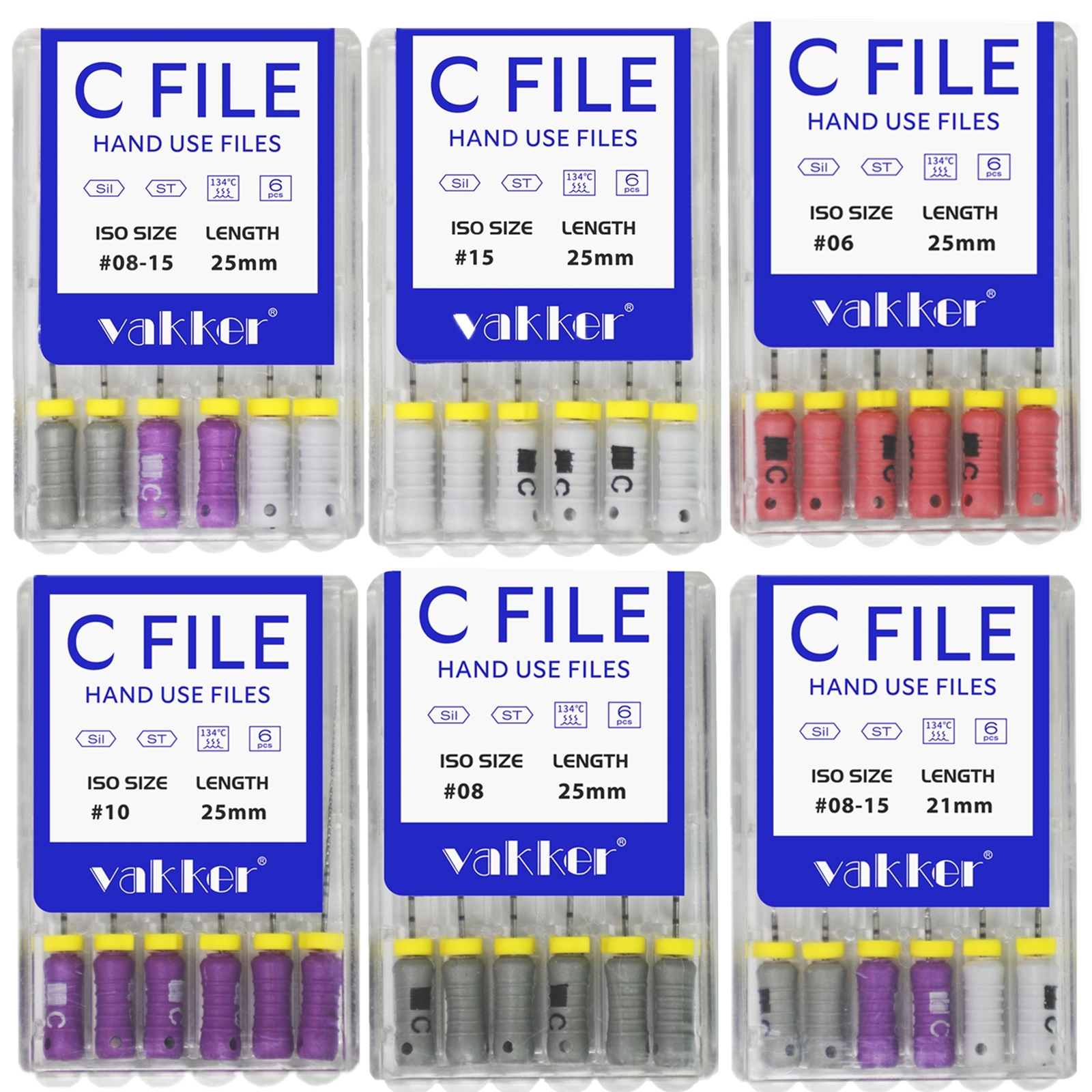 Dental Rotary Endodontic C-Files Stainless Steel C Files for Root Canal #8-15