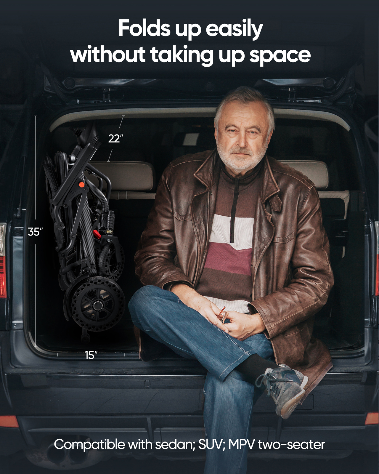 Lightweight 38Lb Foldable Electric Wheelchair Intelligent 300Lb All Terrain FDA