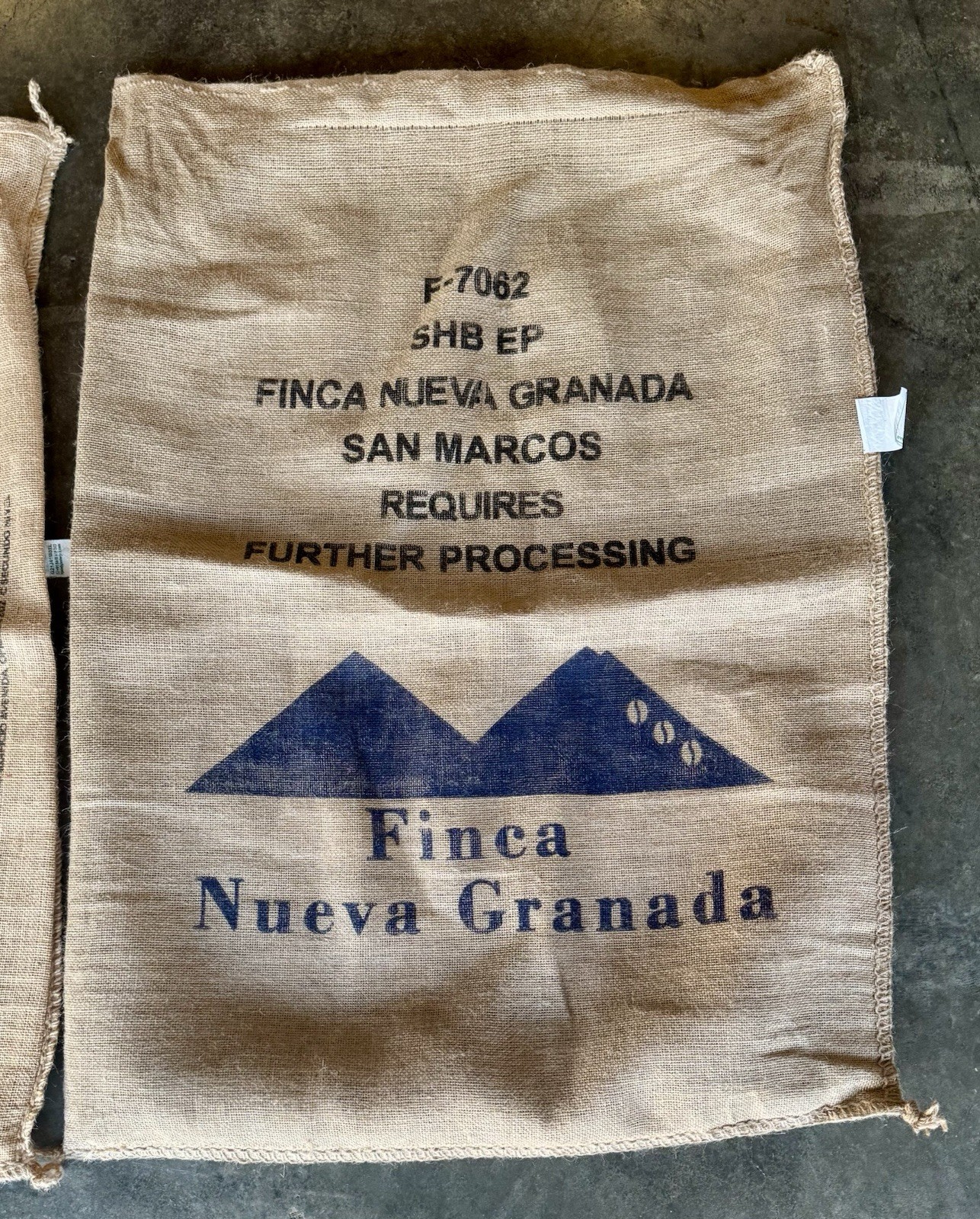 Assorted Burlap Jute Coffee Bean Bags Sacks-Lot Of (3) *See Pics/Description