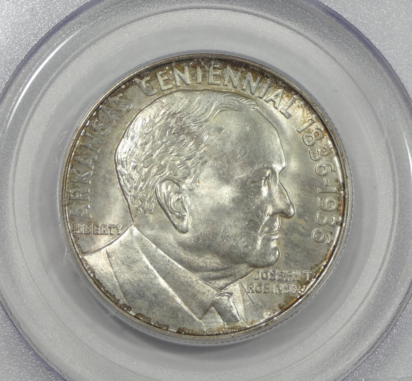 1936 Arkansas Centennial Robinson Silver Commemorative Half Dollar PCGS MS 65