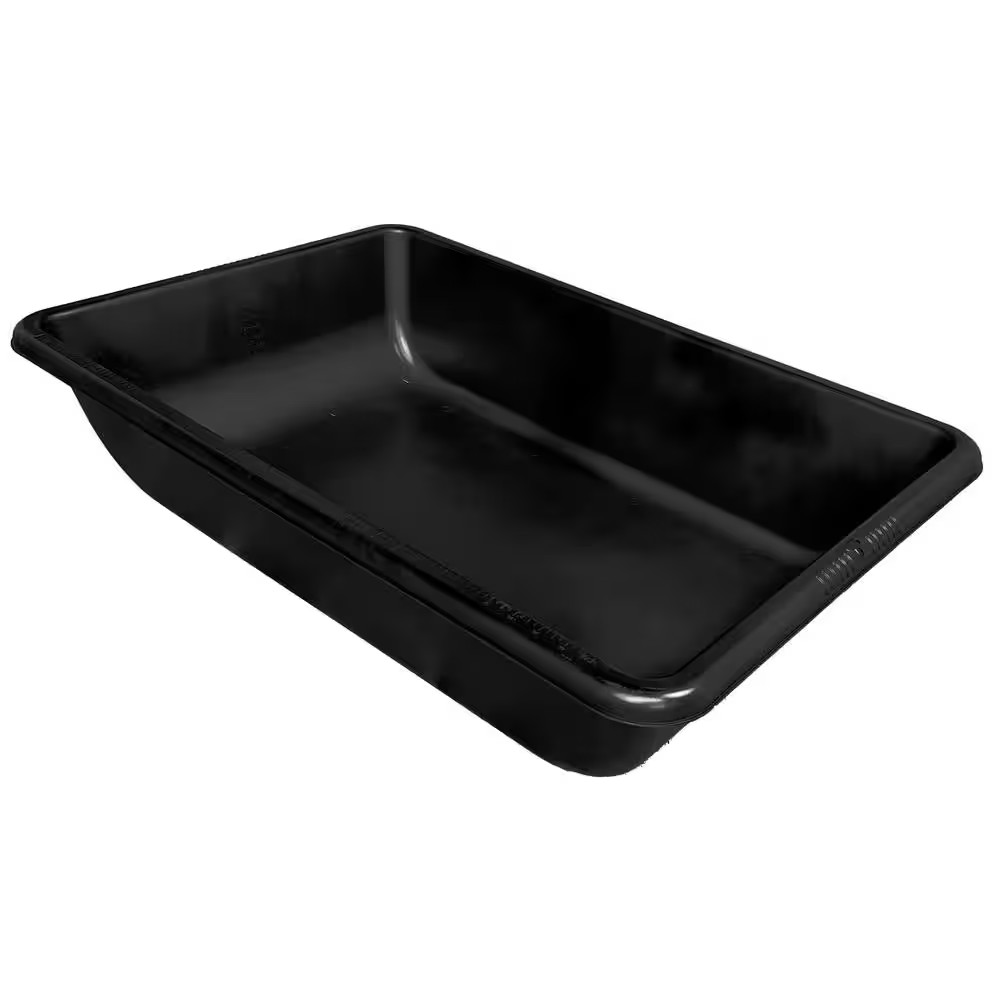 Concrete Mixing Tub Large Plastic Black 36x24x8 Wash Utility Bin 20 Gallon Pan